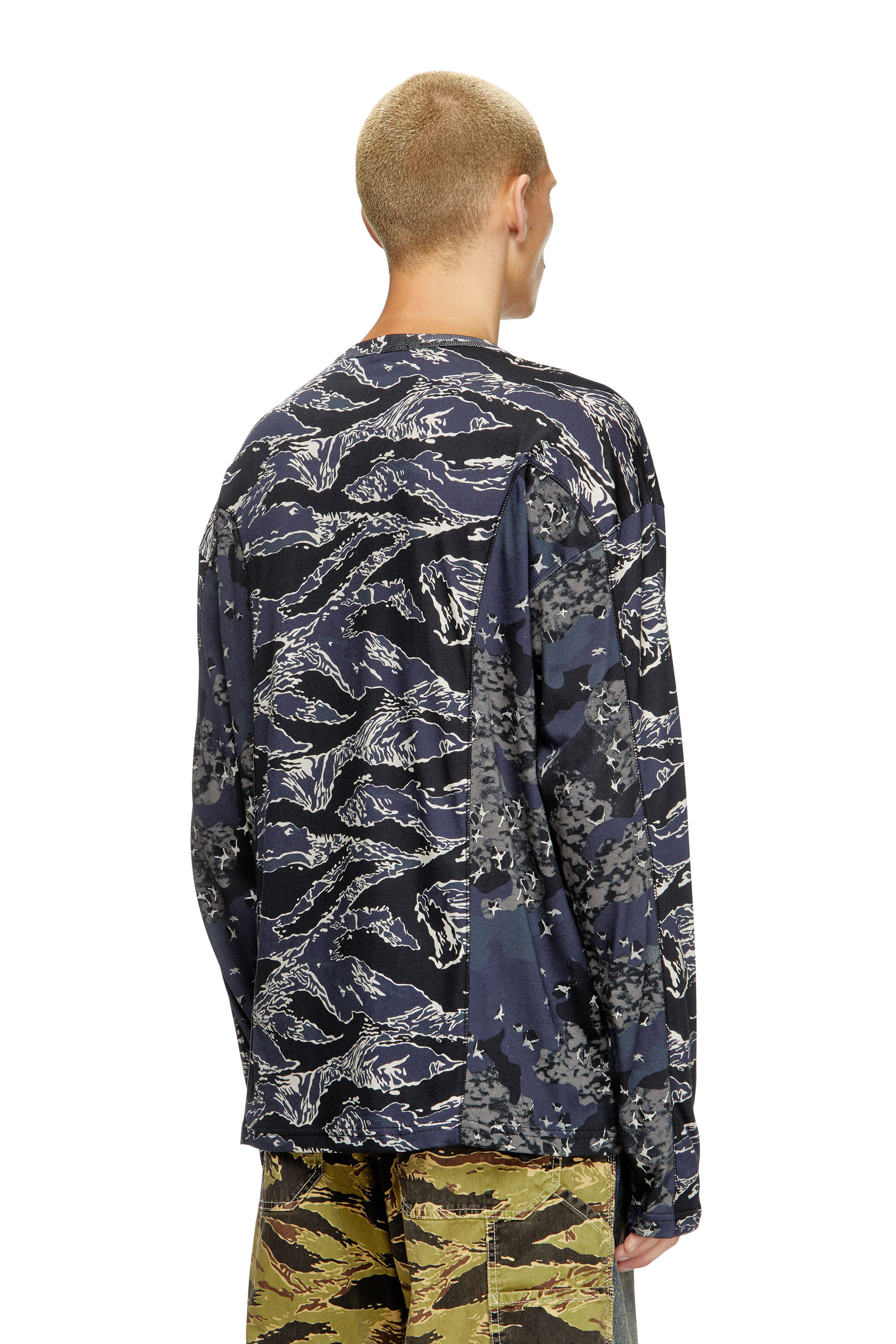 Diesel - T-BOXT-LS-CURT, Man's Long-sleeve T-shirt with mixed camo prints in null - 2