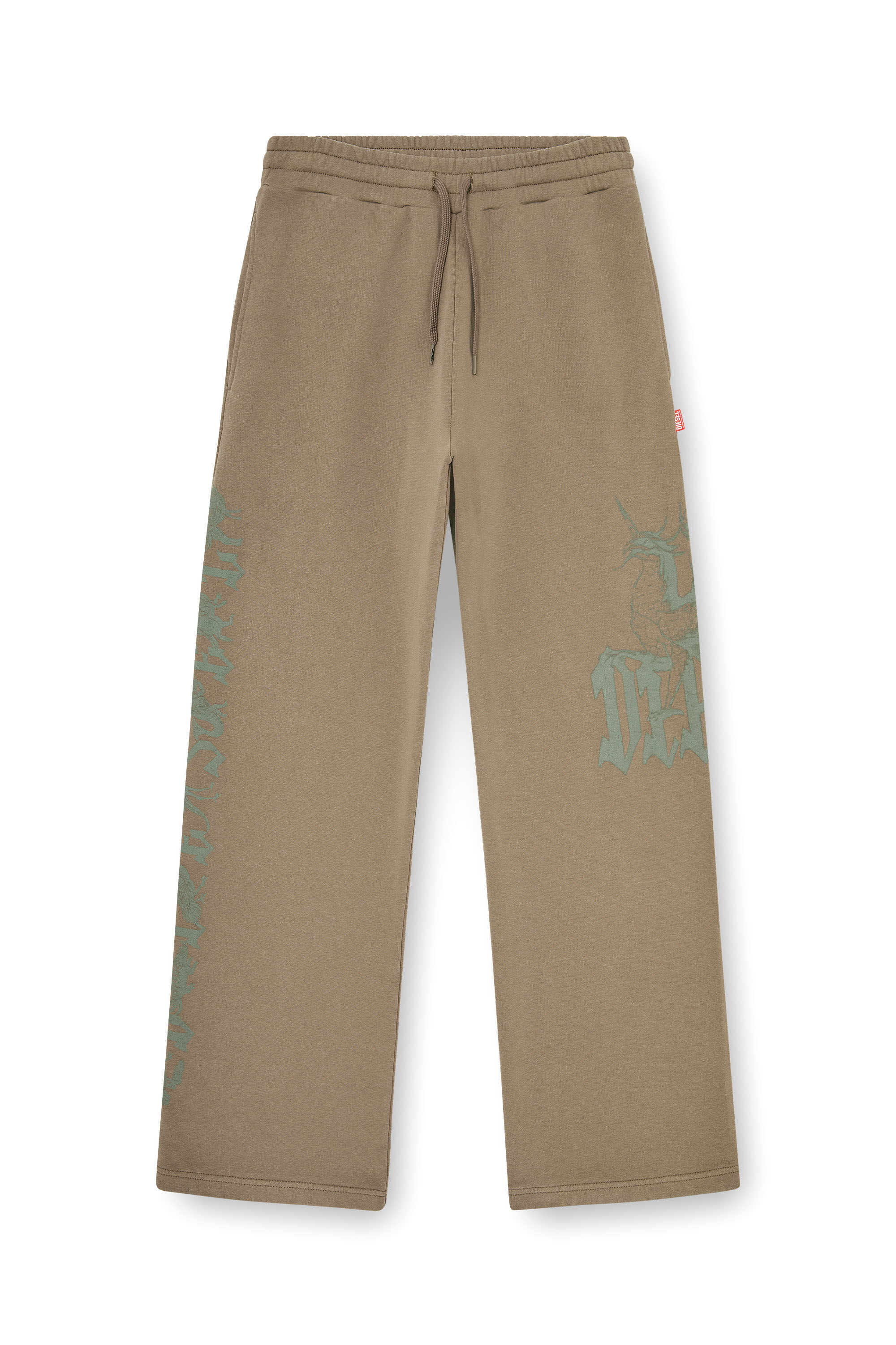 Diesel - P-GRO, Man's Treated sweatpants with logo print in Brown - 2