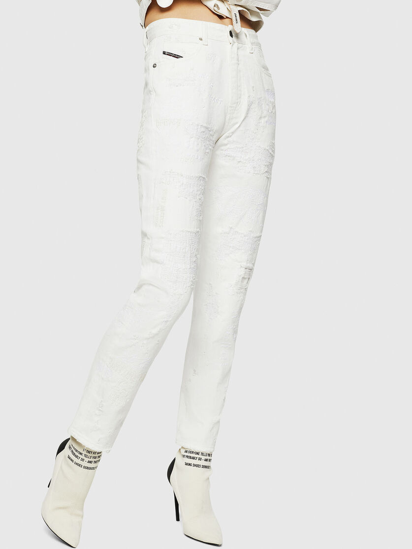 D Eiselle Sp1 069ij Women Straight White Jeans Diesel