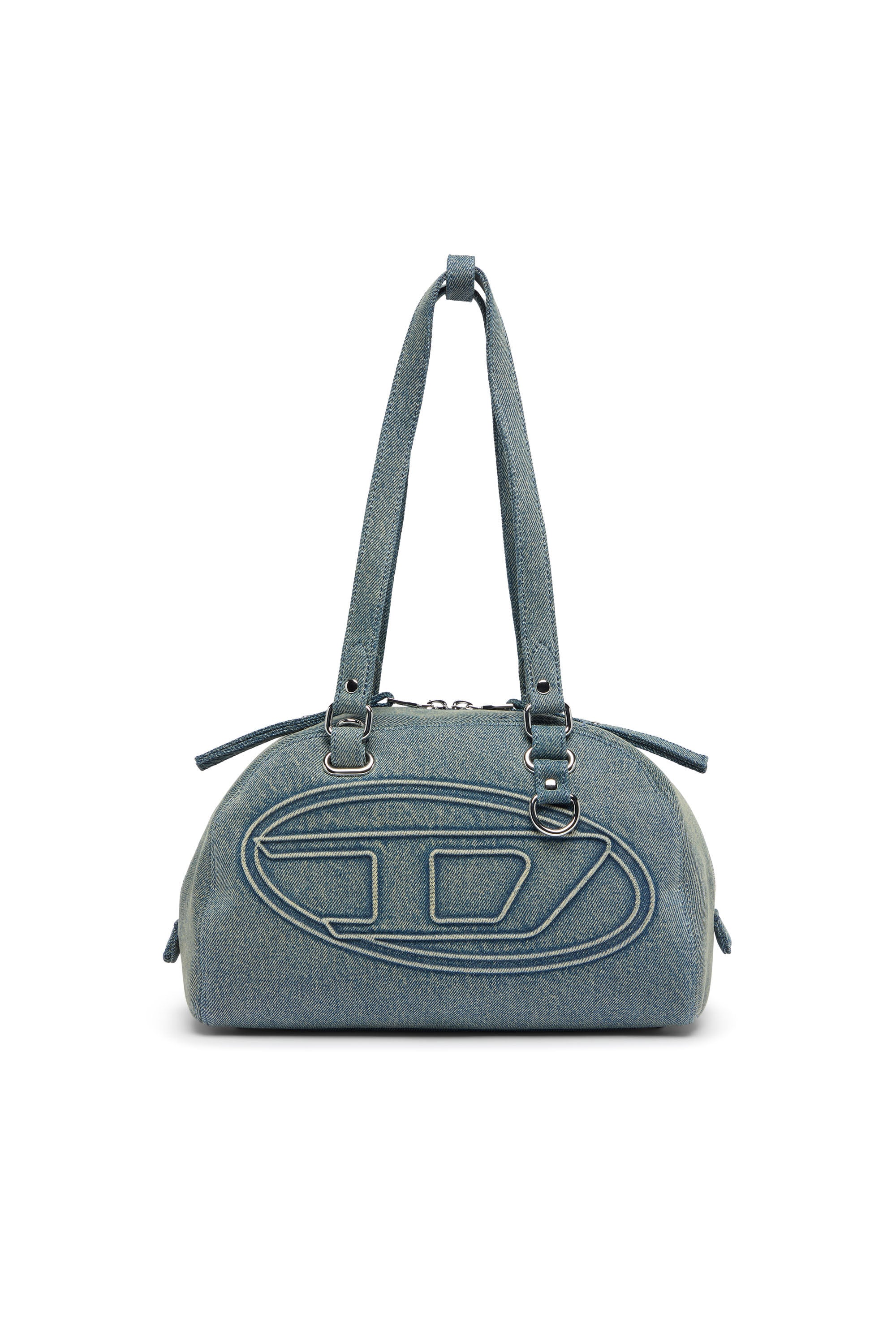 Diesel - 1DR DOME SOFT SHOULDER, Unisex's 1DR Dome-Shoulder bag in denim with Oval D logo in Light Blue - 2