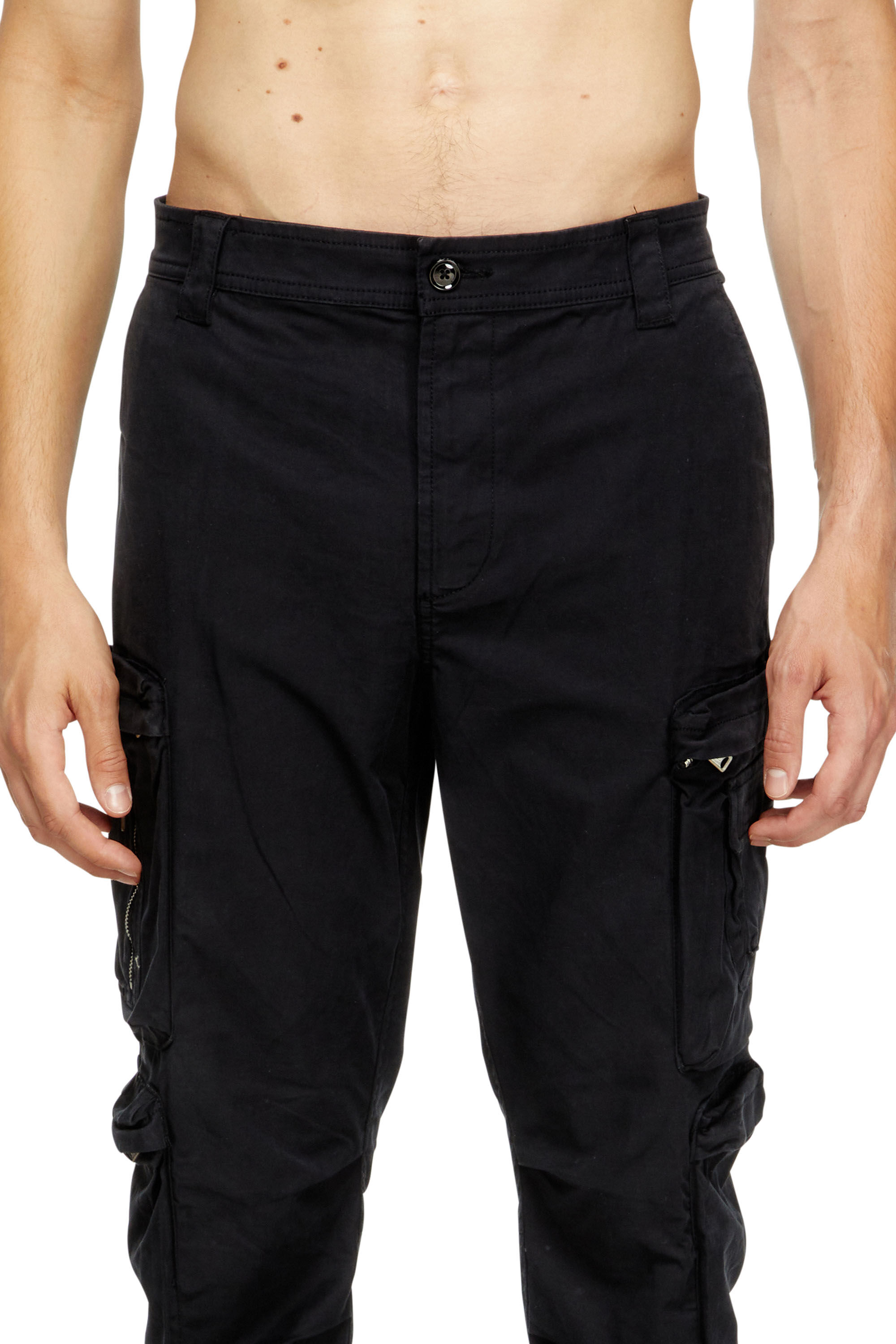 Diesel - P-ARLEM, Man's Cargo pants with zip pocket in Black - 5