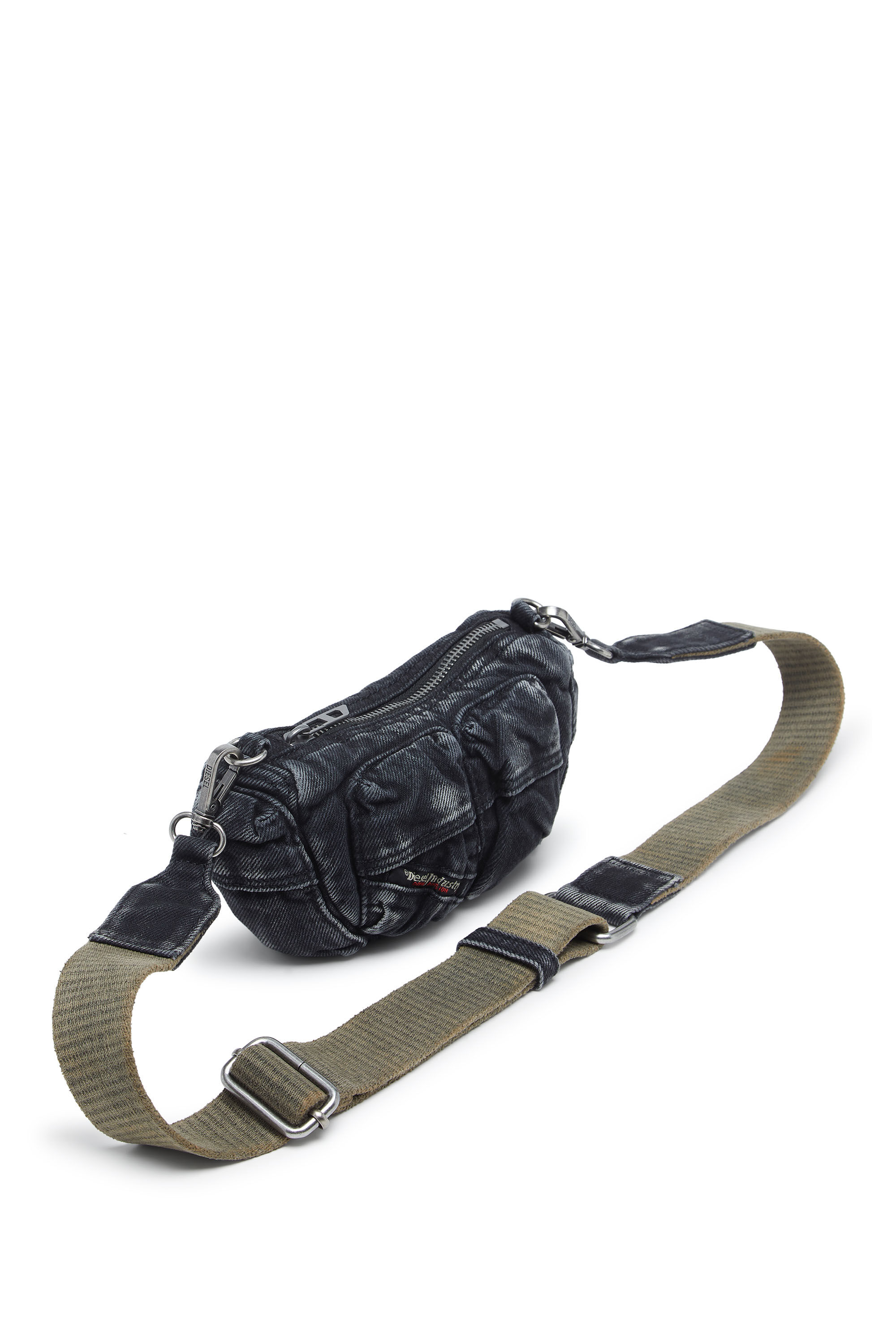 Diesel - MULTI-PKTS CROSSBODY XS X, Unisex's Multi-Pkts - Small bag in washed denim in Dark grey - 5