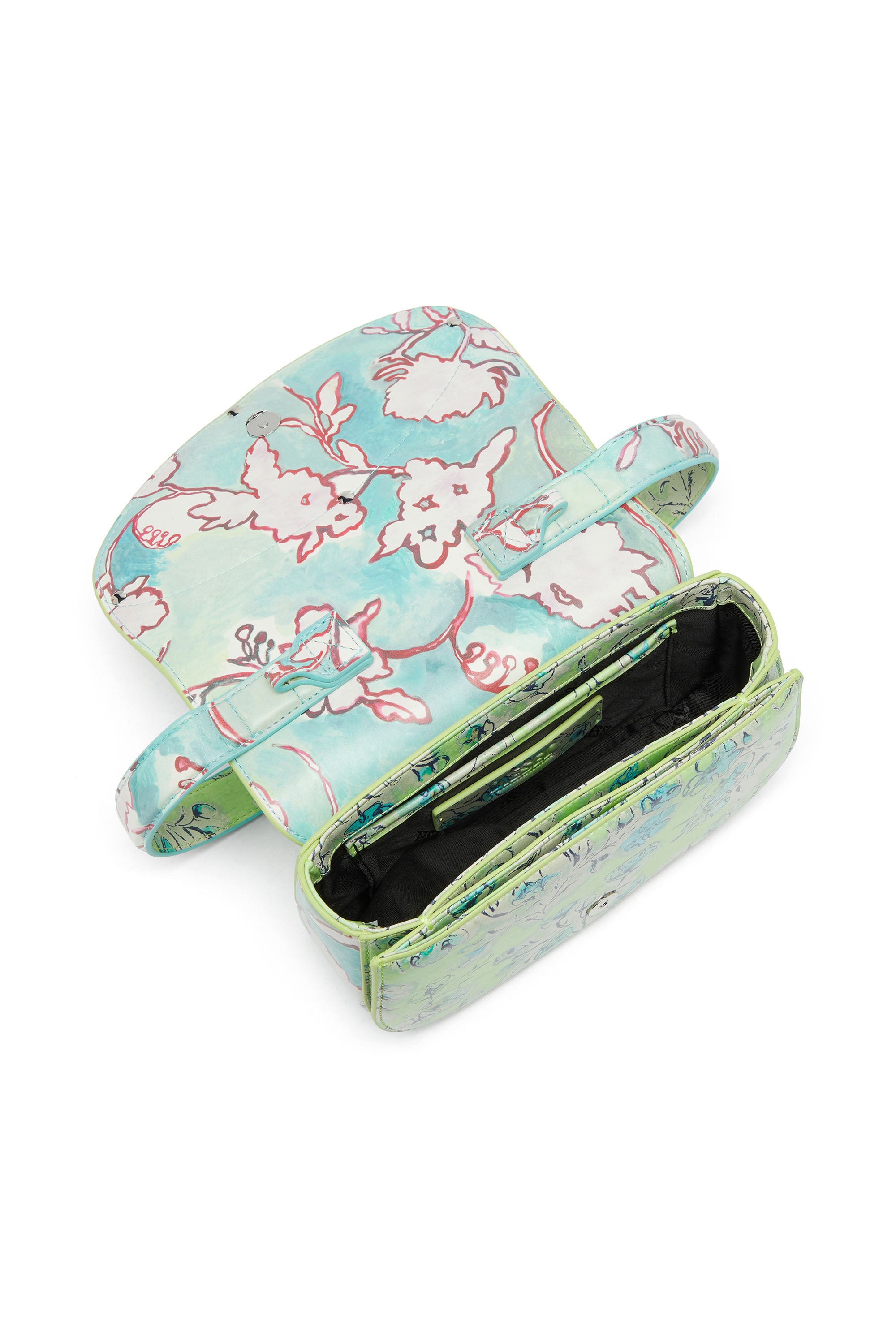 Diesel - 1DR, Woman's 1DR-Iconic shoulder bag with floral print in Green - 3