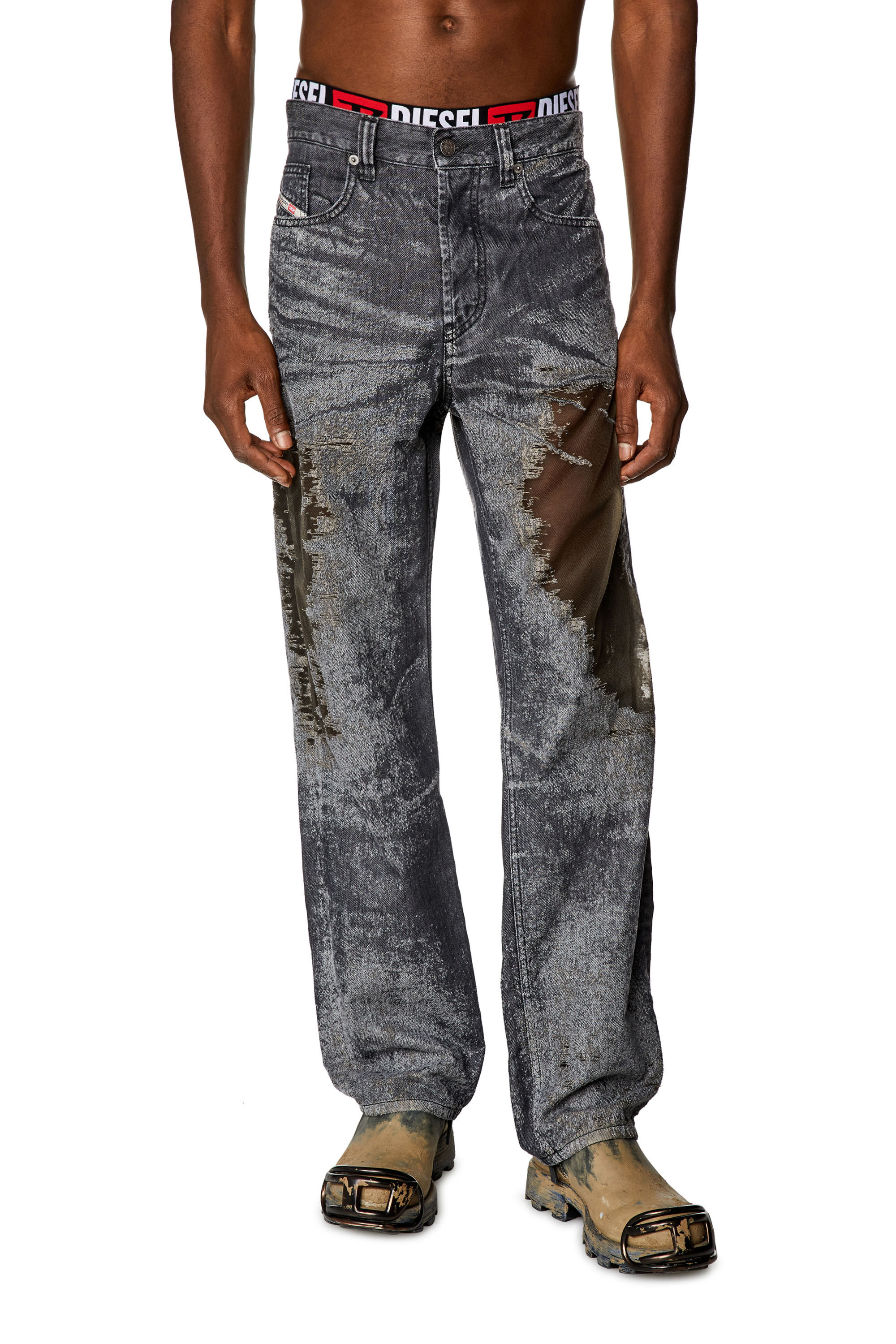 Diesel - Straight Jeans 2010 D-Macs 007T7, Black/Dark grey - Image 3