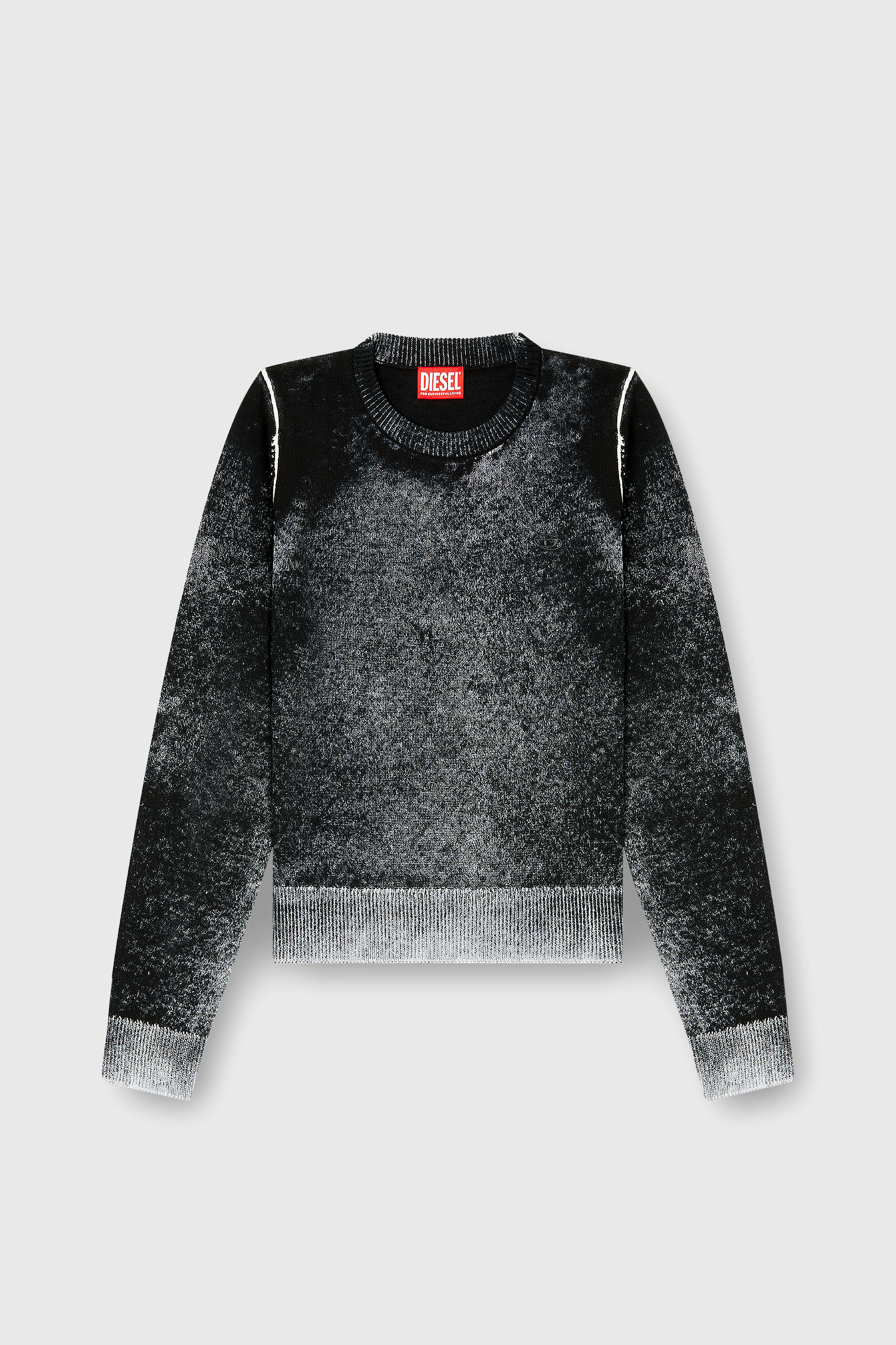 Diesel - M-LOVRE, Woman's Jumper with faded reverse print in Grey/Black - 2