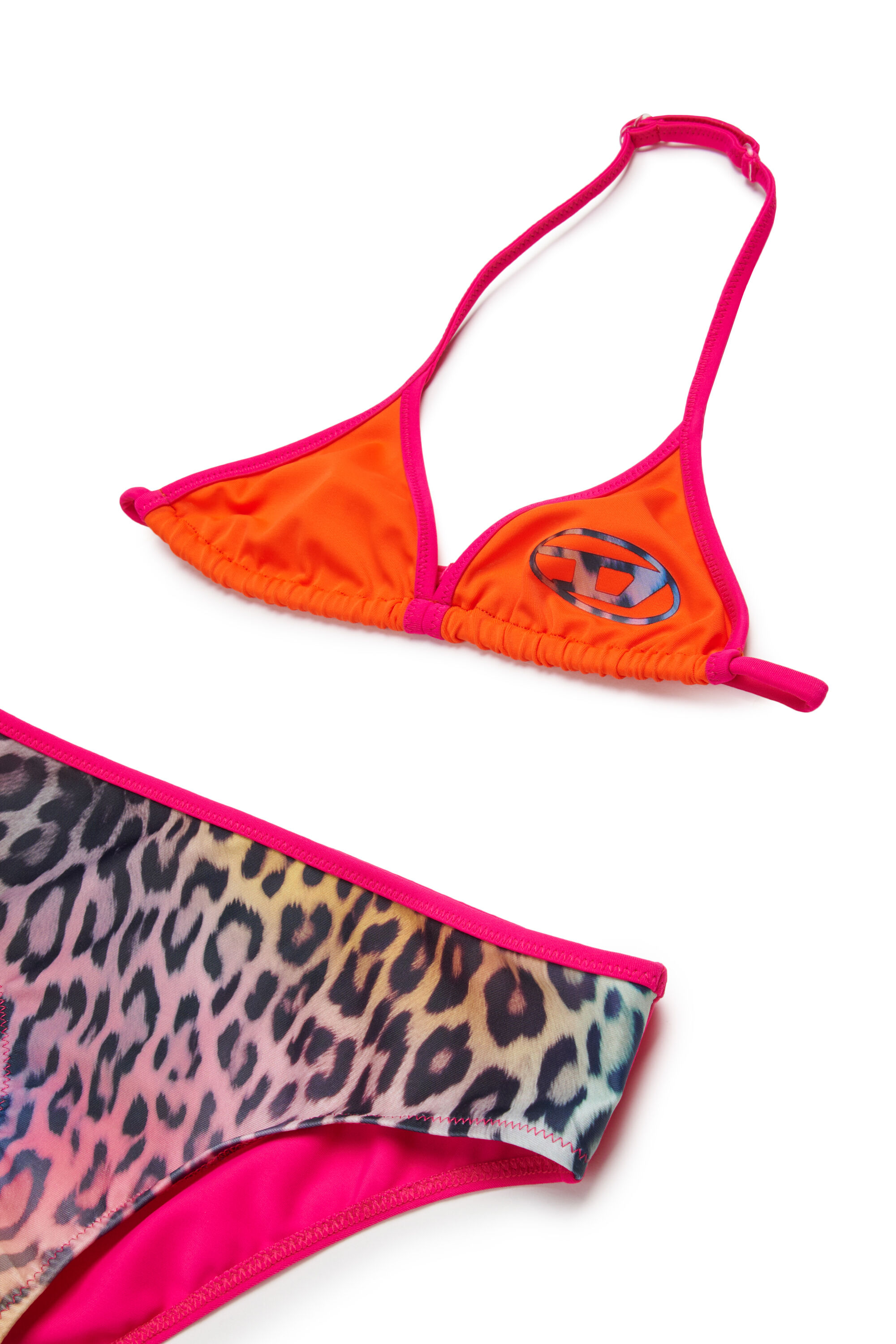 Diesel - MILEY, Woman's Bikini with animalier motifs in Orange/Pink - 3