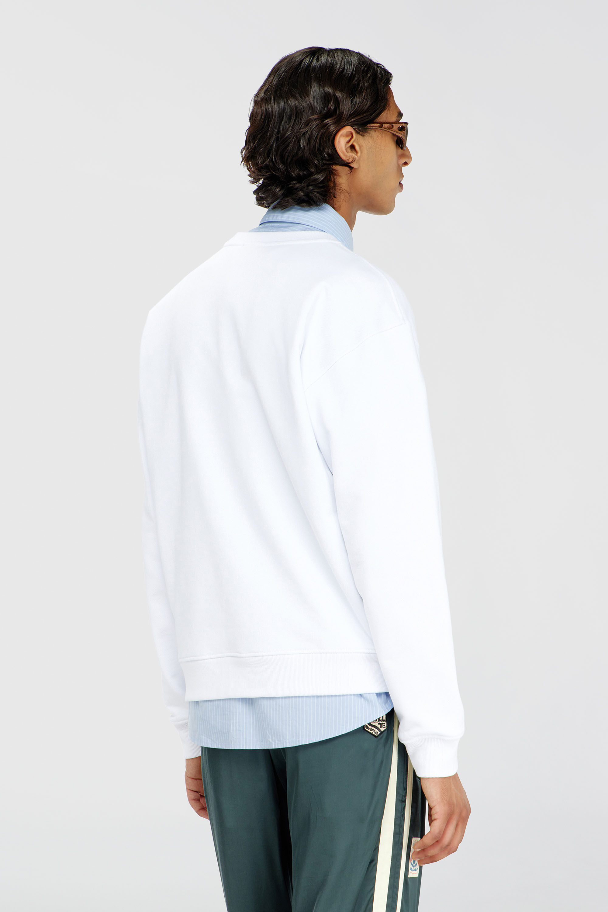 Diesel - S-NORM-AA5, Man's Cotton sweatshirt with micro logo embroidery in White - 4