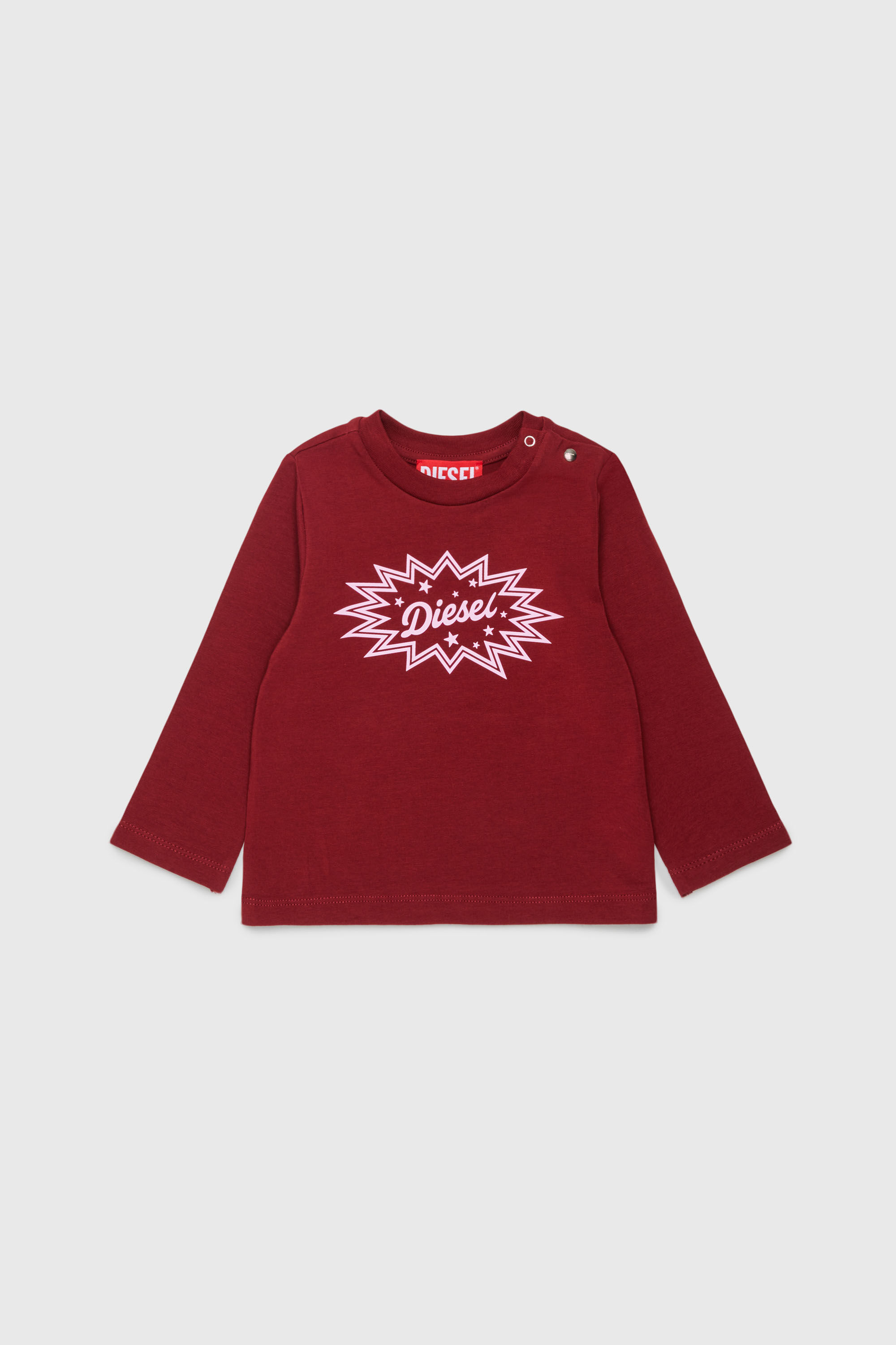 Diesel - TFUMB, Woman's Long-sleeve T-shirt with starburst logo print in Red - 1