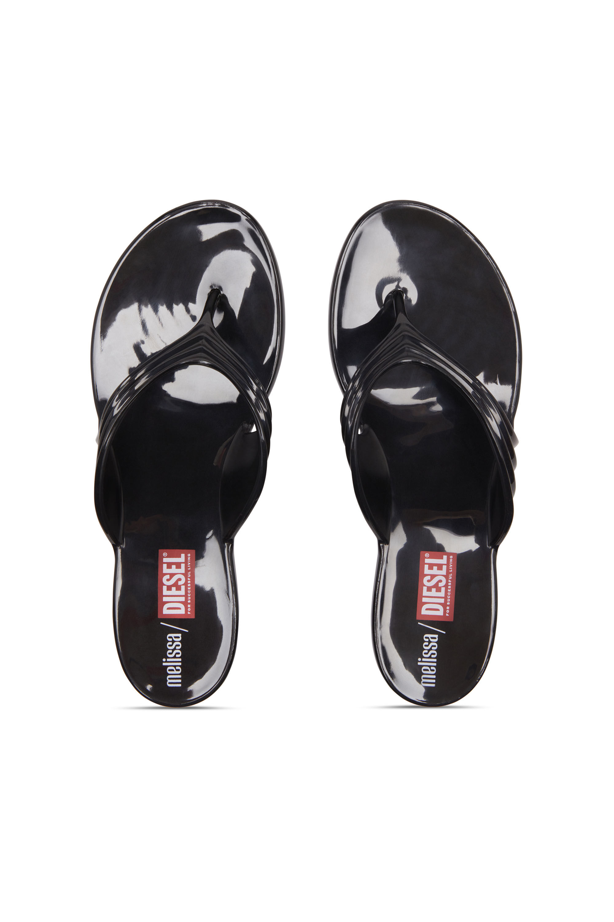 Diesel - MELISSA QUANTUM THONG, Woman's Sculptural flip-flops in Melflex&reg; in Black - 4