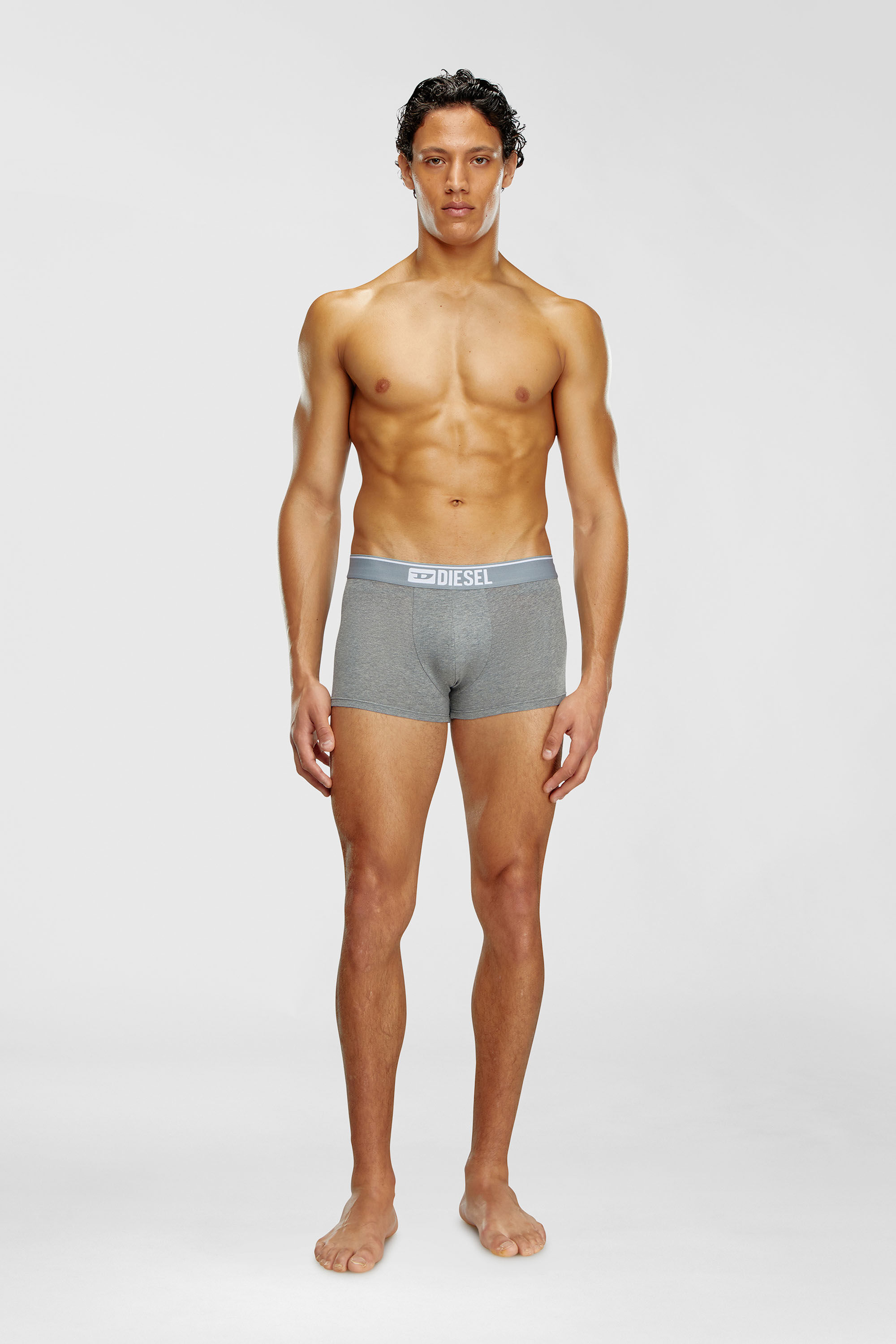 Diesel - UMBX-DAMIENTHREEPACK, Man's Three-pack of plain boxer briefs in White/Grey - 1