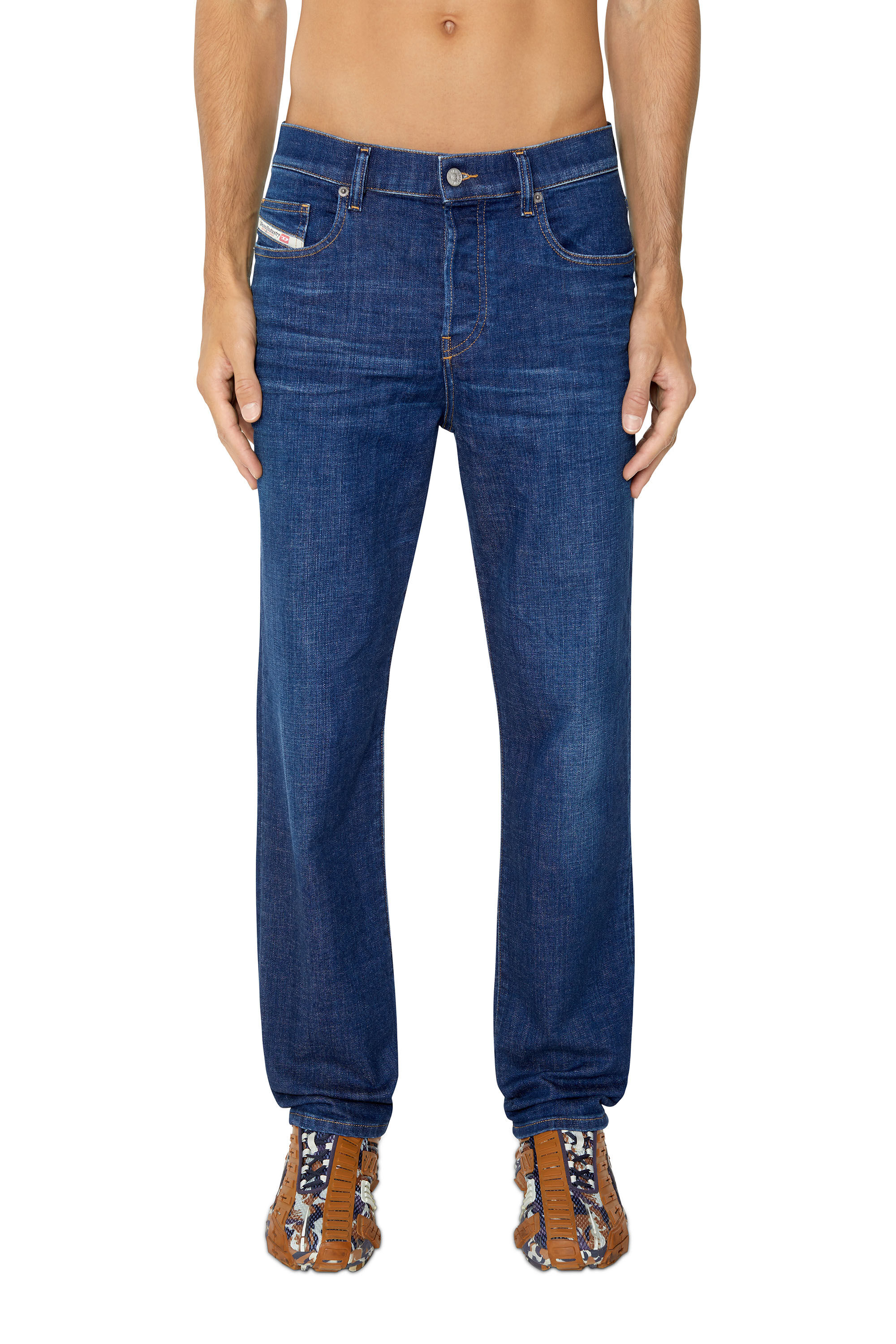 Diesel - 2020 D-Viker 09D45 Straight Jeans, Dark Blue - Image 3