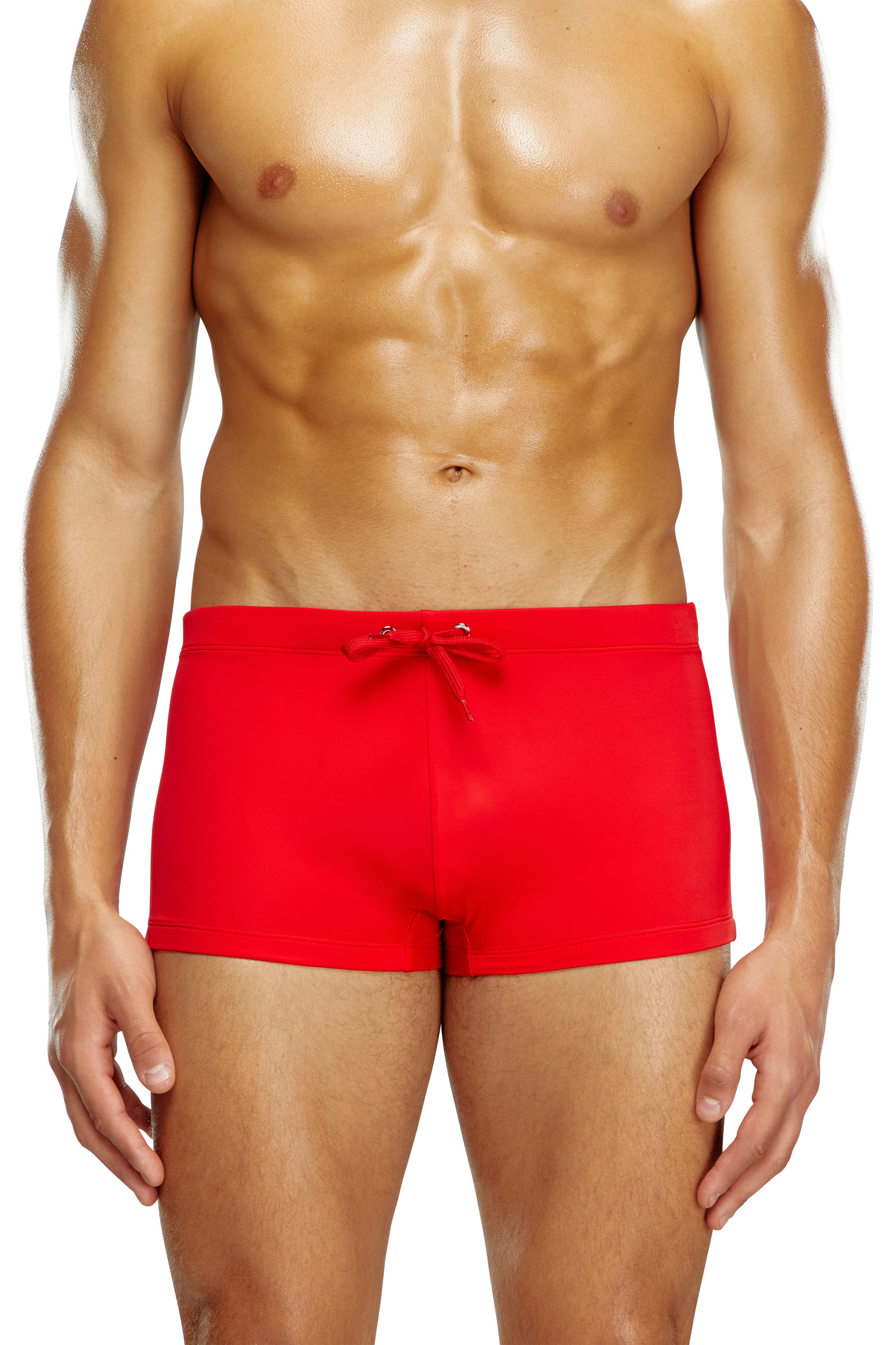 Diesel - BMBX-BRAD, Man's Swim boxer briefs with rear logo print in Red - 1