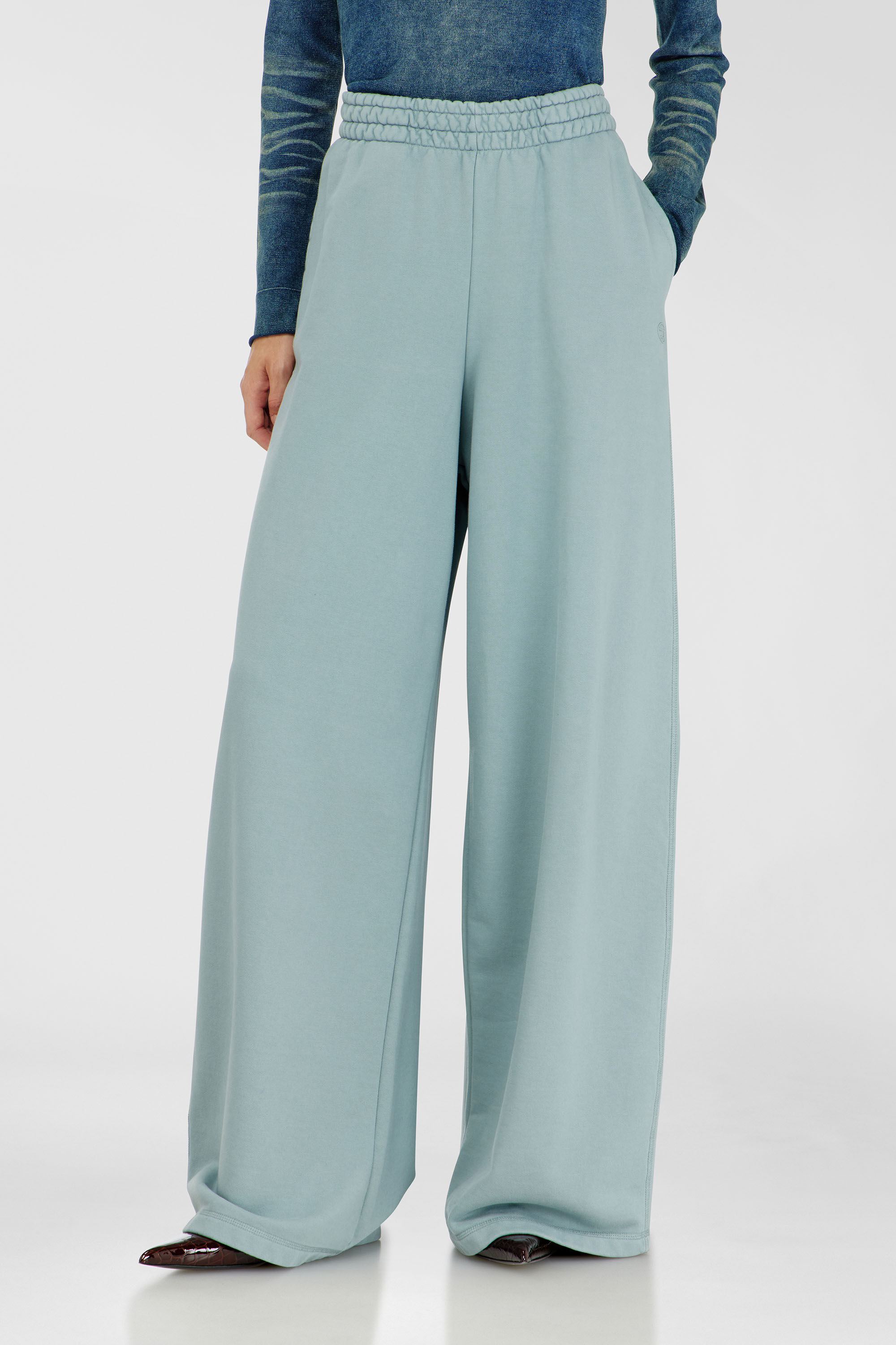 Diesel - P-ZENIA-OD, Woman's Loose track pants with elastic waistband in Light Blue - 3