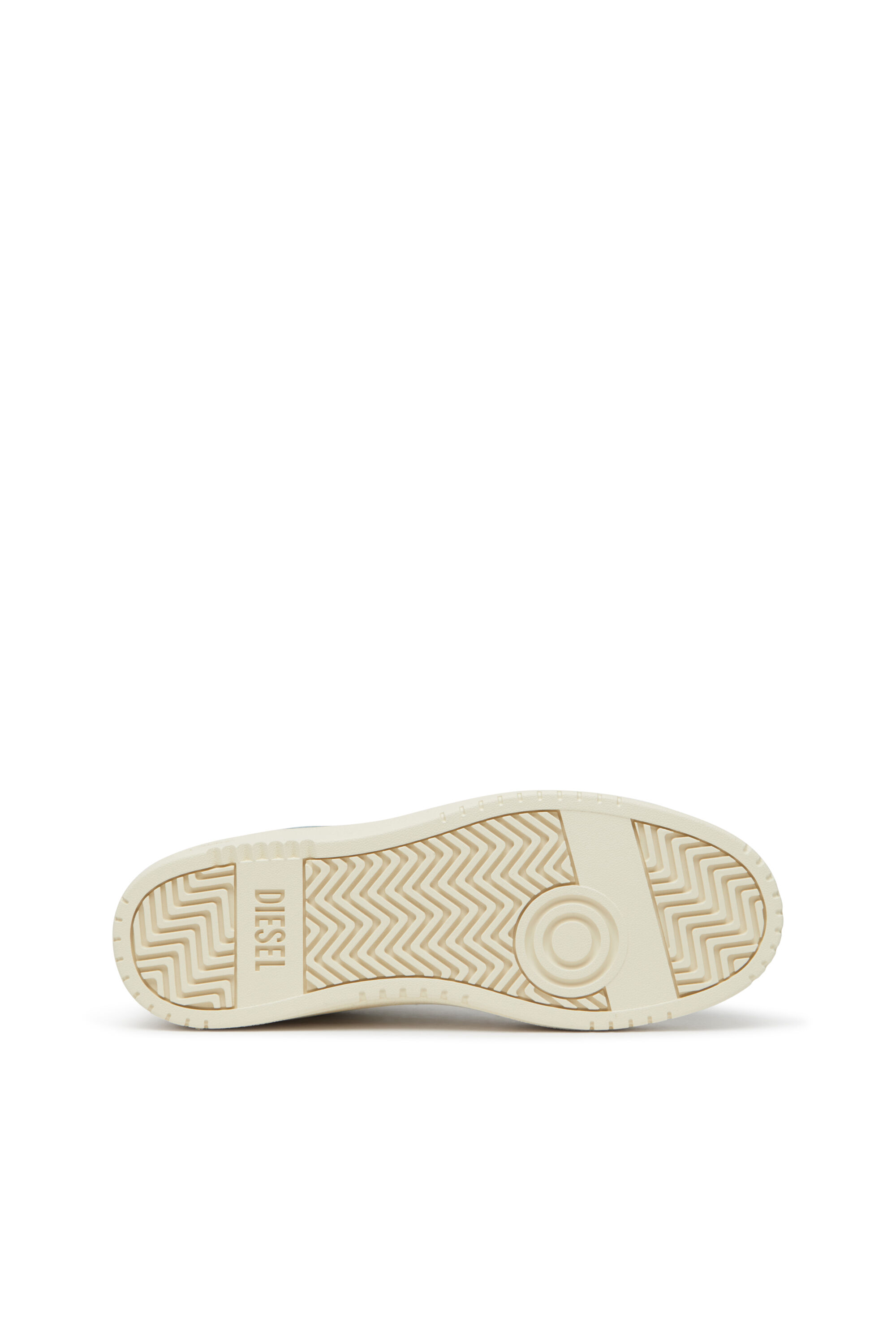 Diesel - S-OVAL SKATE LOW, Man's S-Oval Skate-Fabric-panelled leather sneakers in Beige - 5