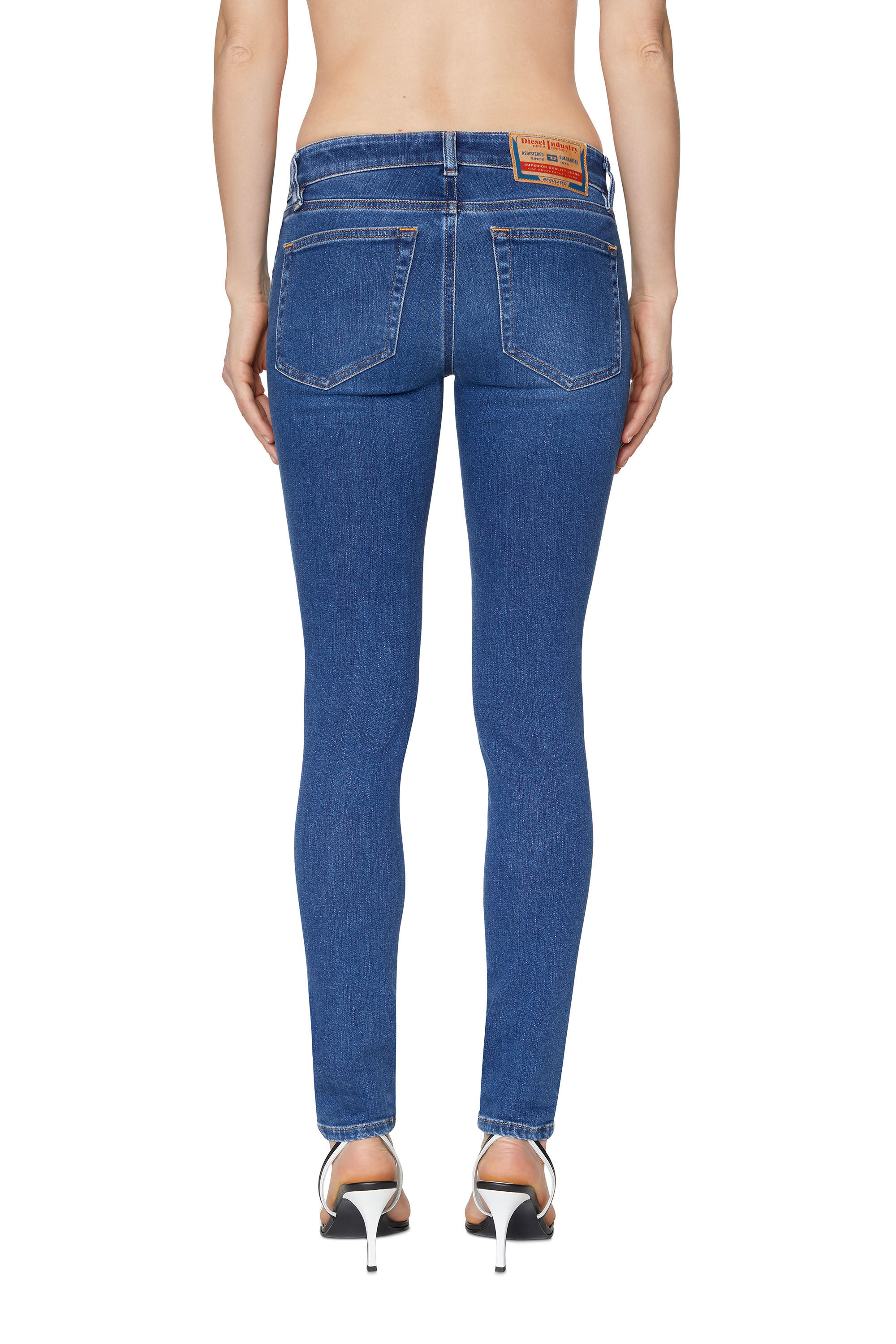 Diesel - 2018 SLANDY-LOW 09C21 Super skinny Jeans, Medium blue - Image 4