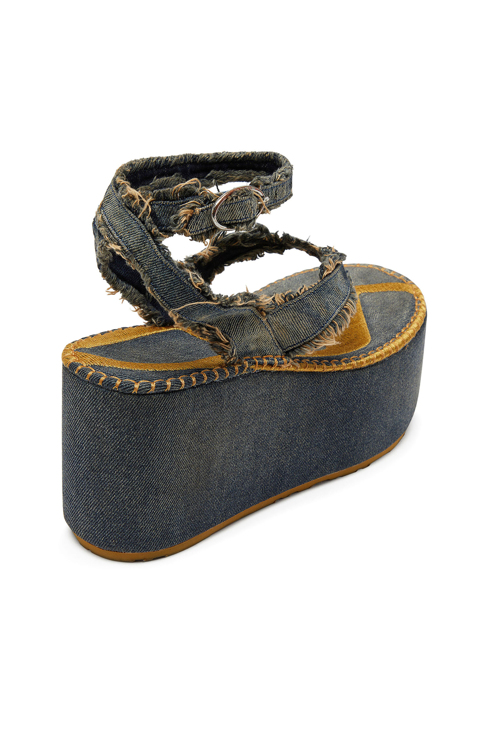 Diesel - SA-NIKOLA SANDAL, Woman's Sa-Nikola - Sandal in denim with frayed details in Blue/Grey - 6