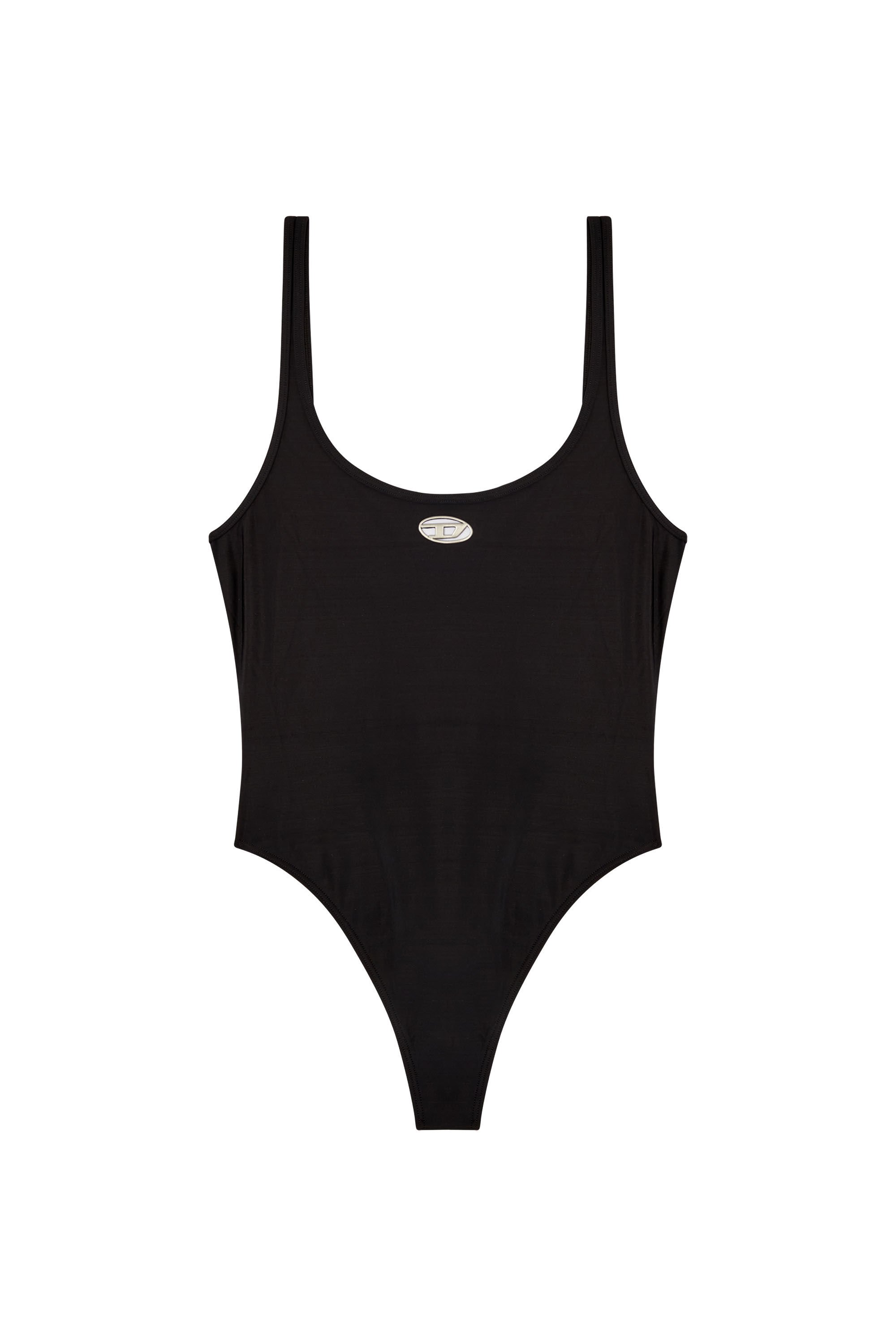 Diesel - UT-BODY-UTLT, Woman's Swimsuit with cut-out logo in Black - 4