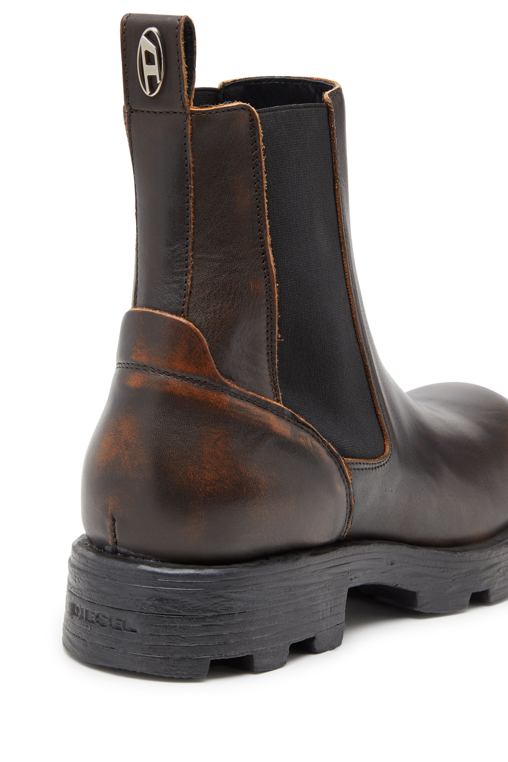 Diesel - D-HAMMER CH, Man's D-Hammer-Chelsea boots in brushed leather in Brown - 6