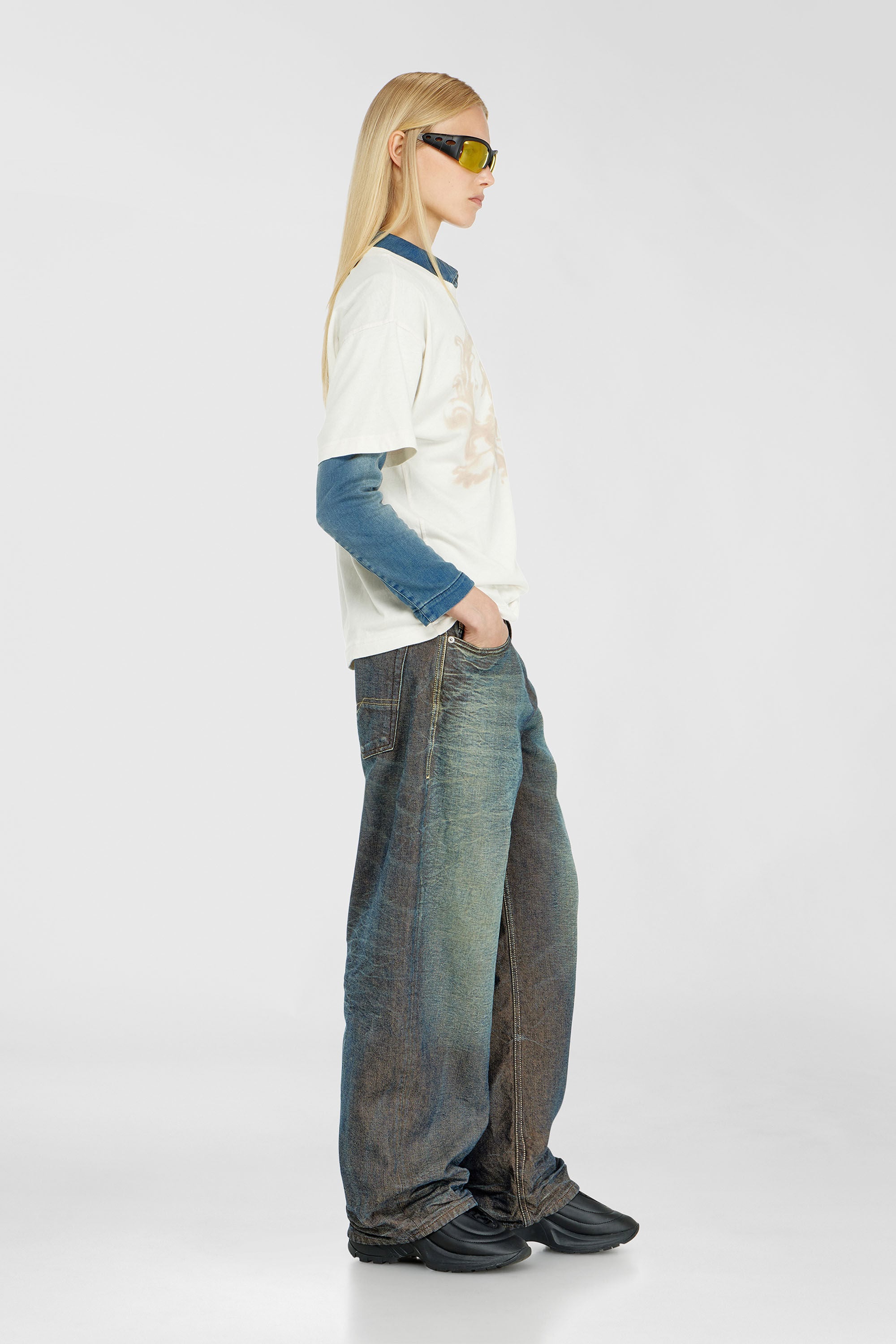 Diesel - Unisex's Relaxed Jeans 1997 D-Enim-M 007EM, Dark Blue - 7