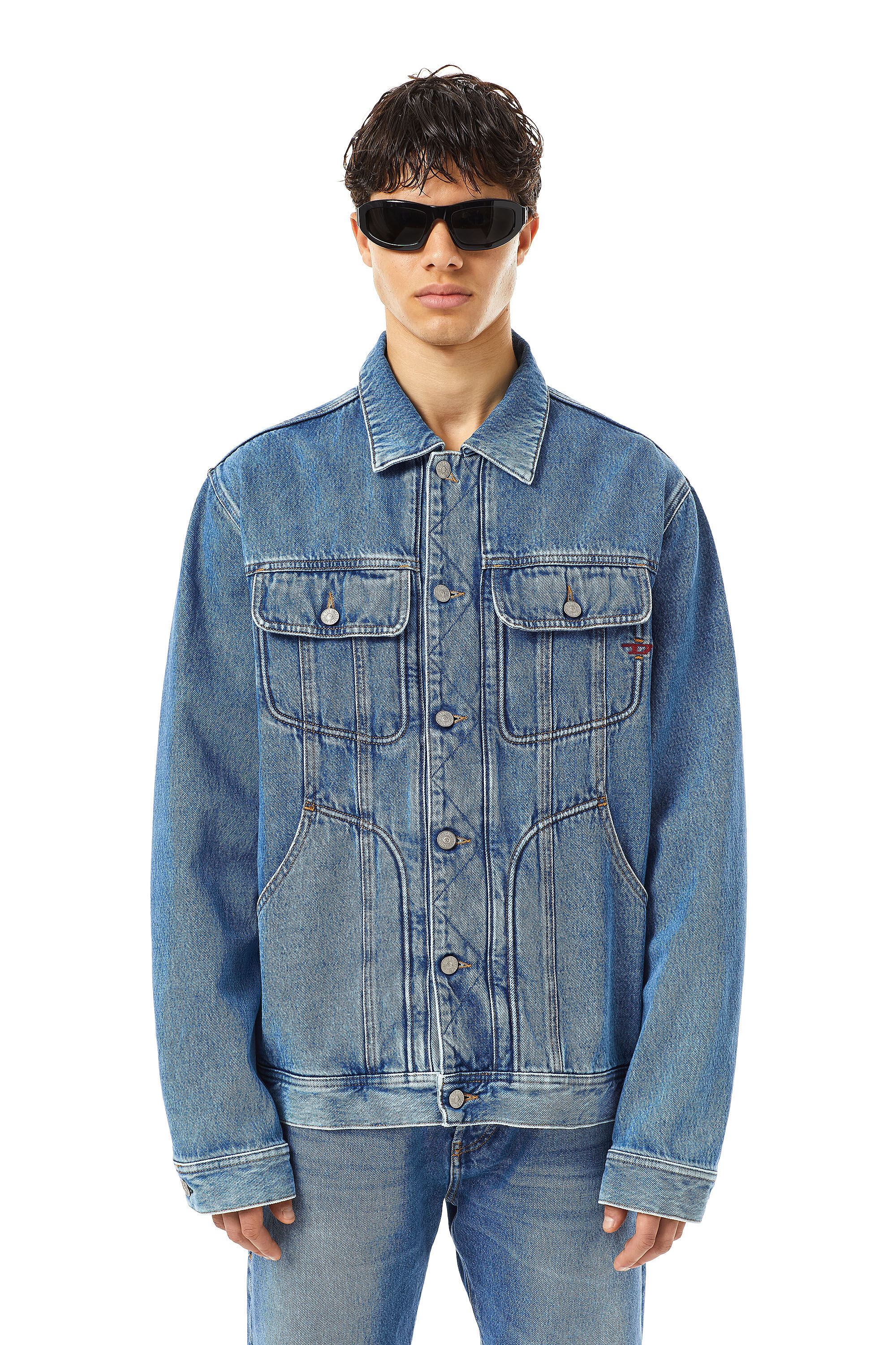Diesel - D-RILEY TRUCKER JACKET, Medium blue - Image 3