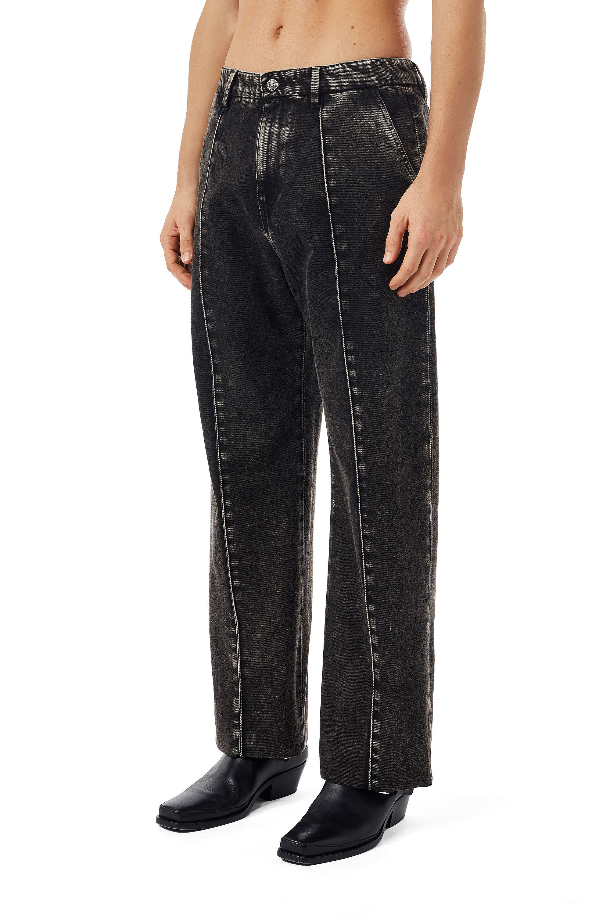 Diesel - D-Chino-Work 09B87 Straight Jeans, Black/Dark grey - Image 5