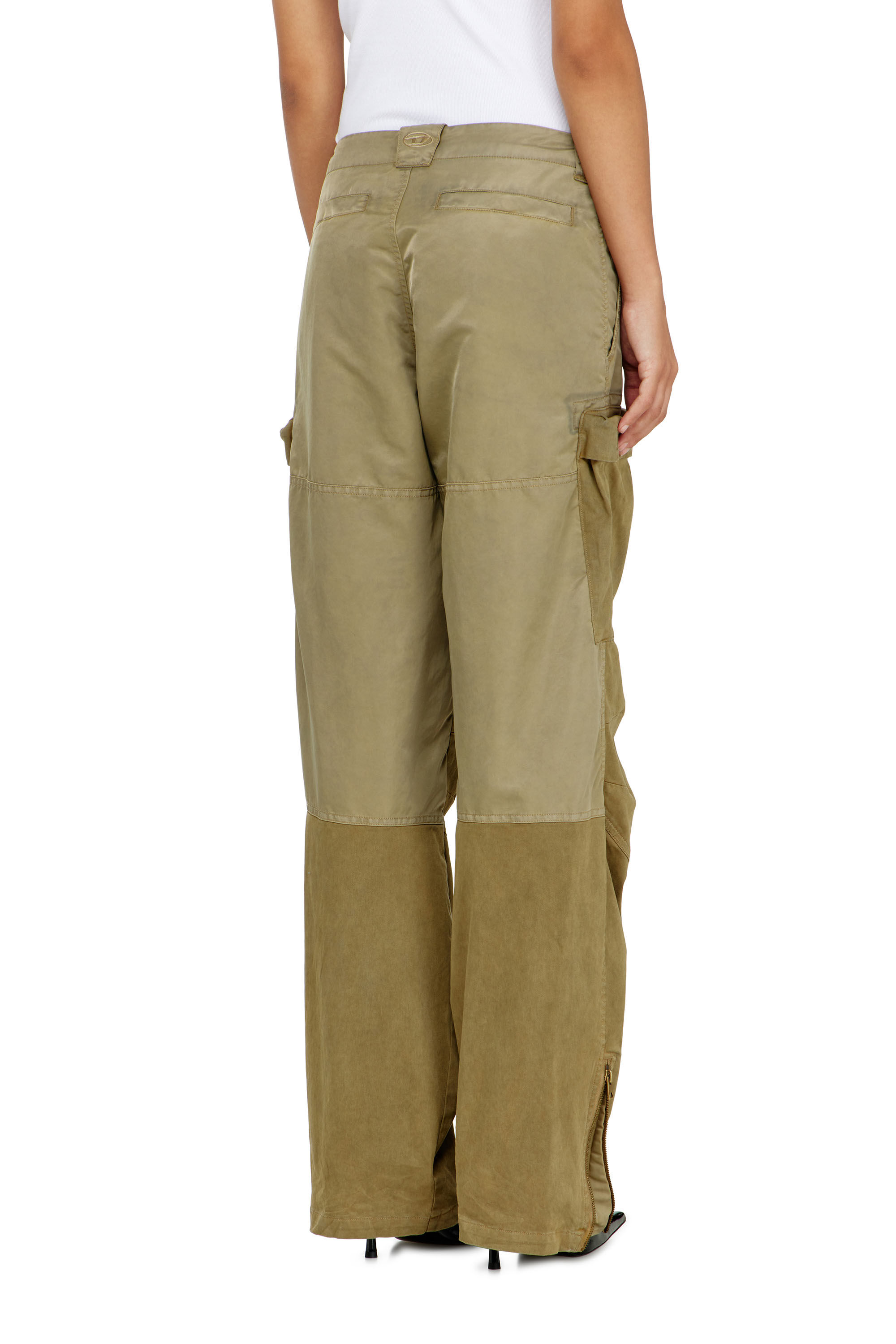 Diesel - P-ARKER, Woman's Cargo pants in cotton and nylon in Military Green - 4