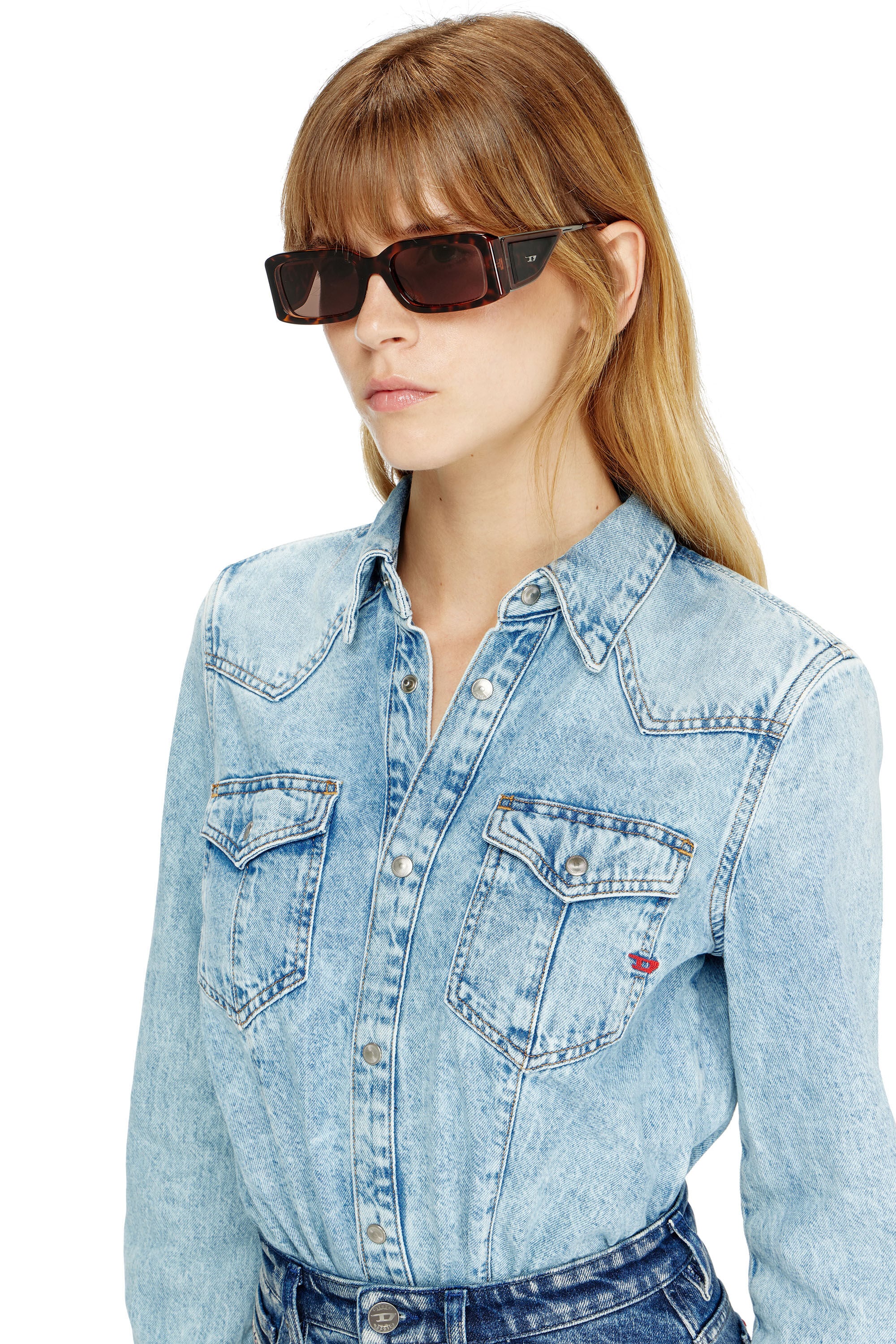 Diesel - 0DL2017U, Unisex's Rectangle sunglasses in Brown - 4