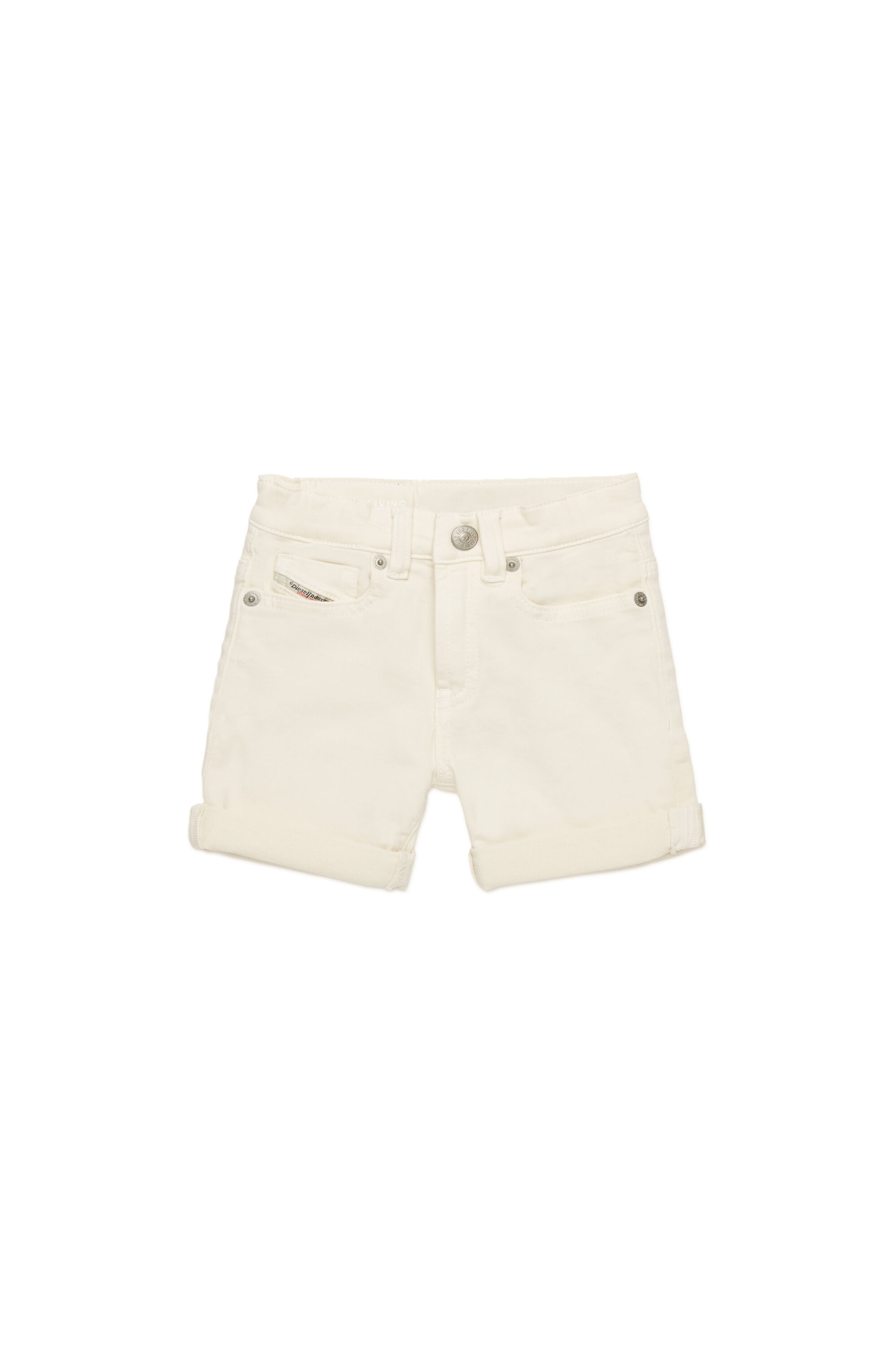 Diesel - PGALLYB JJJ, Unisex's Coloured JoggJeans shorts with turn-ups in White - 1