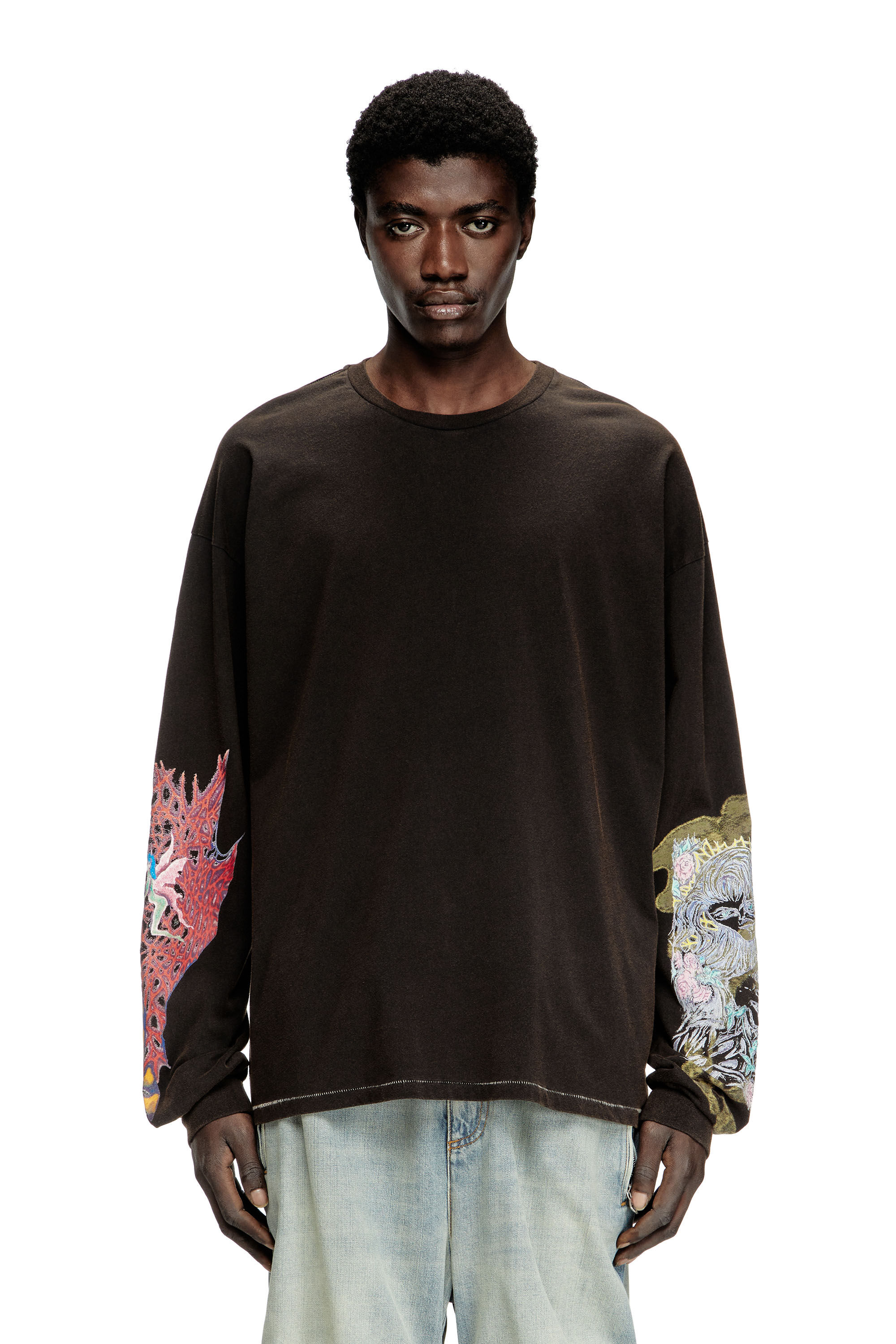 Diesel - T-BOXT-LS-R4, Man's Long-sleeve T-shirt with printed graphics in Black - 3