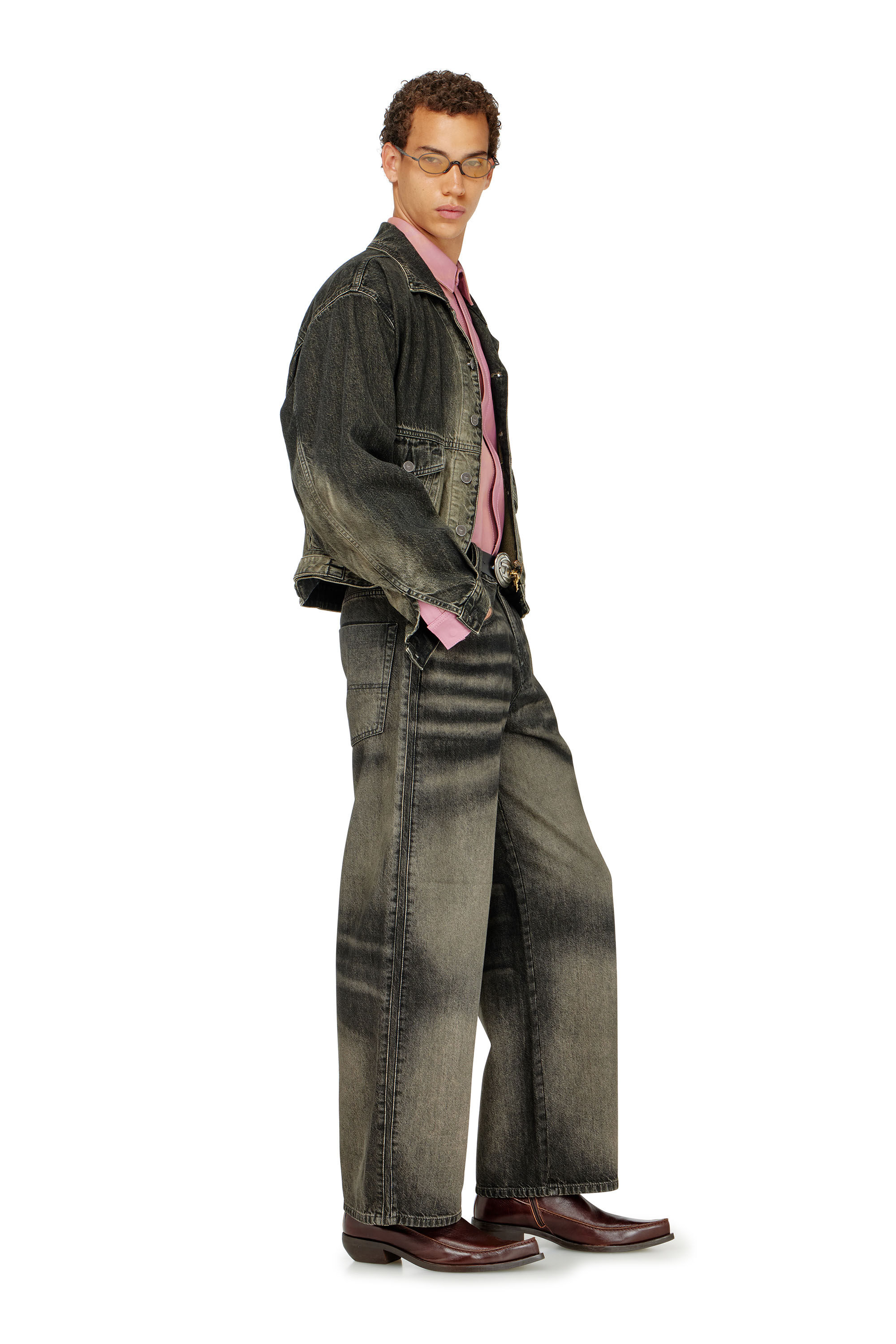 Diesel - Unisex's Relaxed Jeans 1982 D-Hakou 09R33, Black/Dark grey - 2