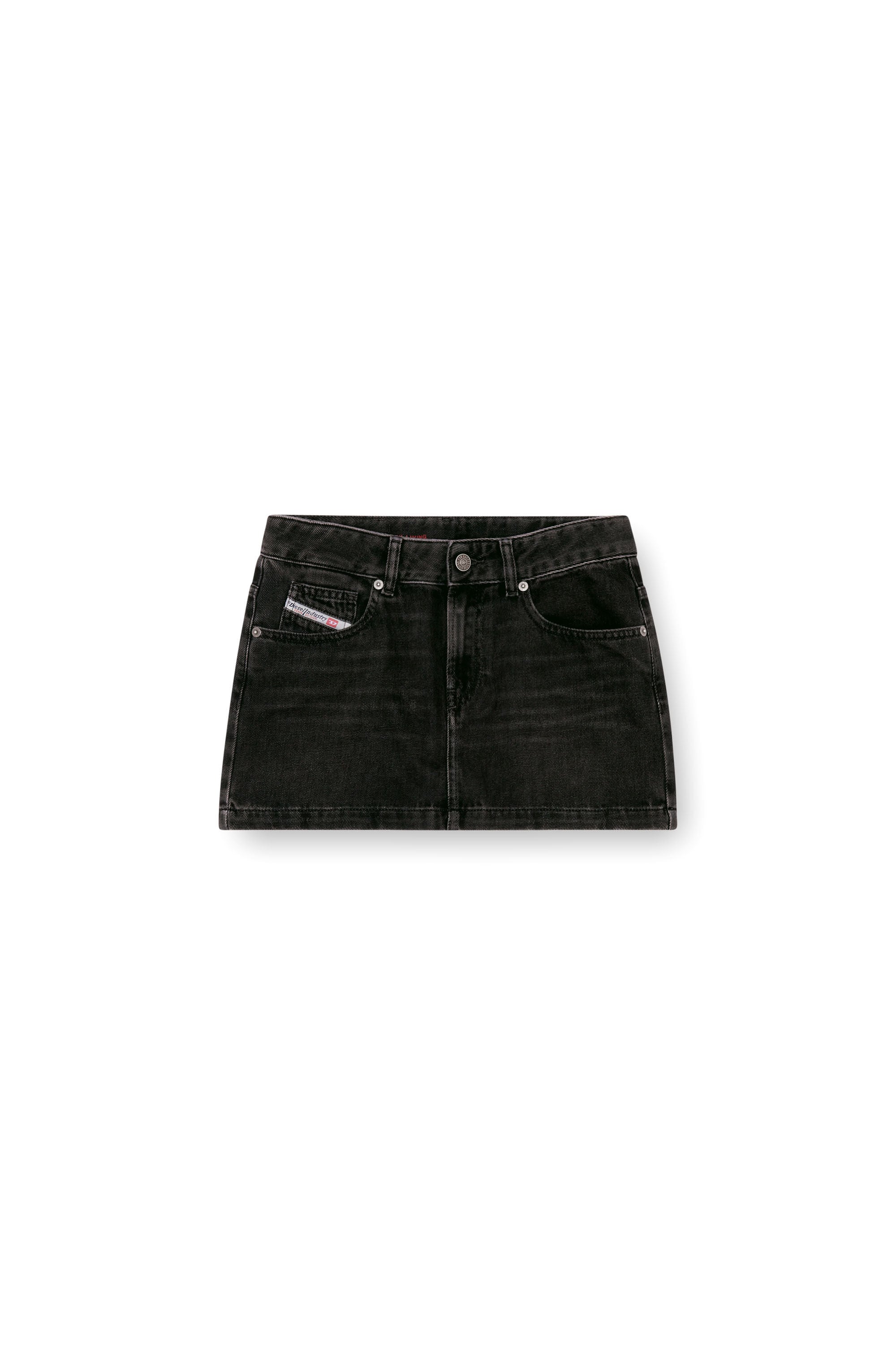 Diesel - DE-RON, Woman's Mini skirt in clean-wash denim in Black - 2