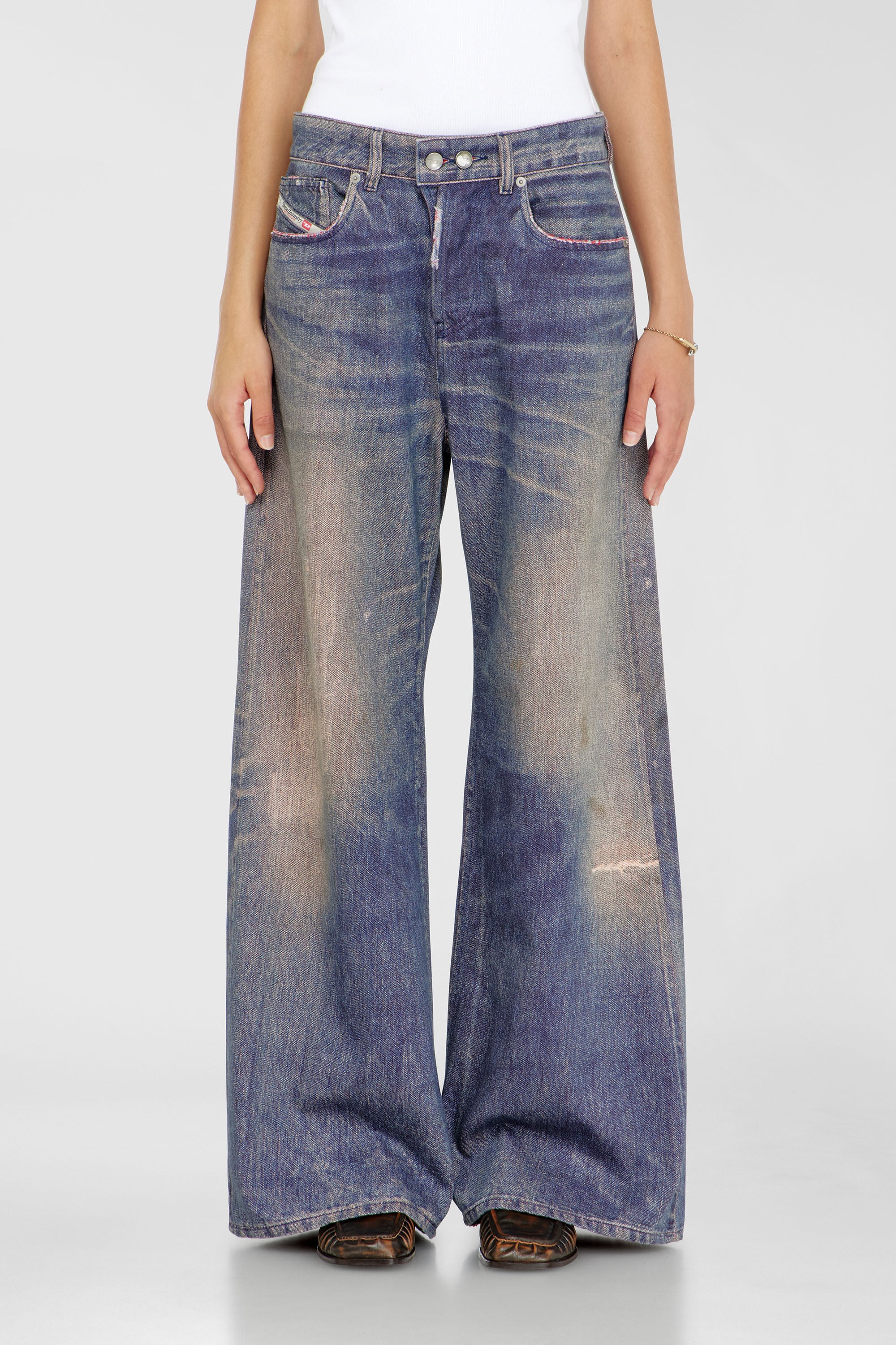 Diesel - Woman's Relaxed Jeans 1996 D-Sire 09P95, Dark Blue - 4
