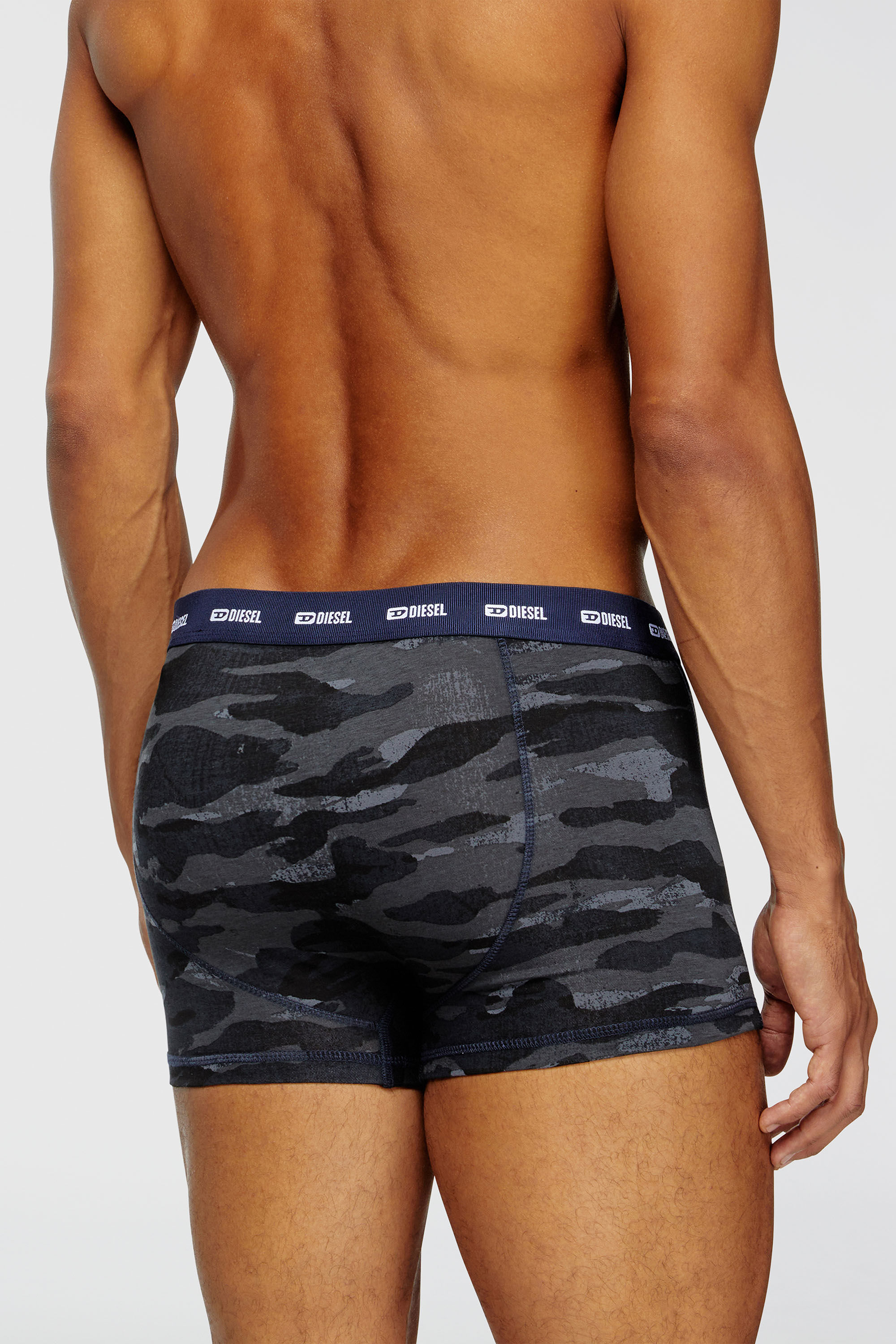 Diesel - DAMIEN-UTLT-3PACK, Man's Three-pack of boxer briefs plain and camo in Black/Blue - 4