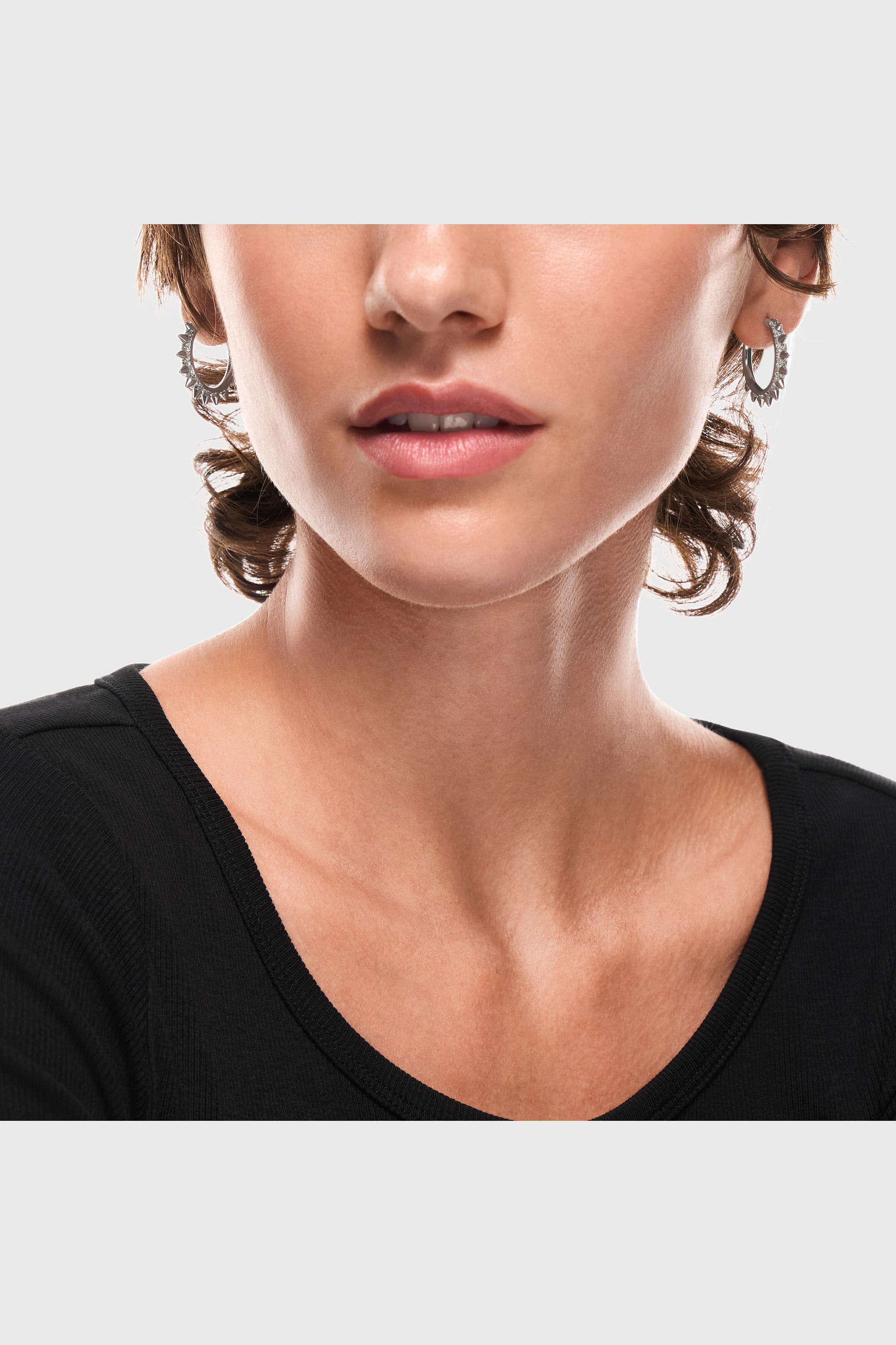 Diesel - DX1722040, Unisex's Stainless Steel Hoop Earrings in Silver - 3
