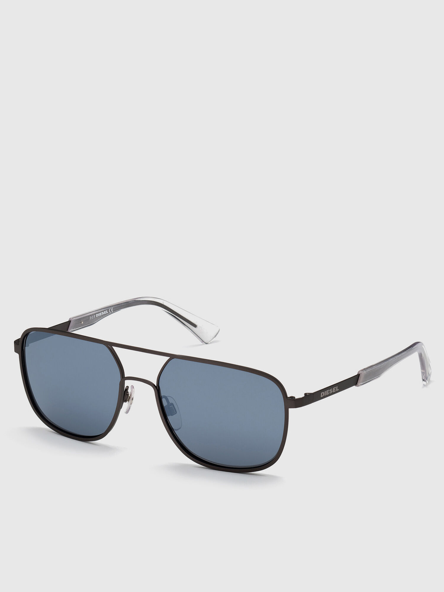 Diesel - DL0325, Man's Rectangular  glasses in metal with double bridge in Black - 2