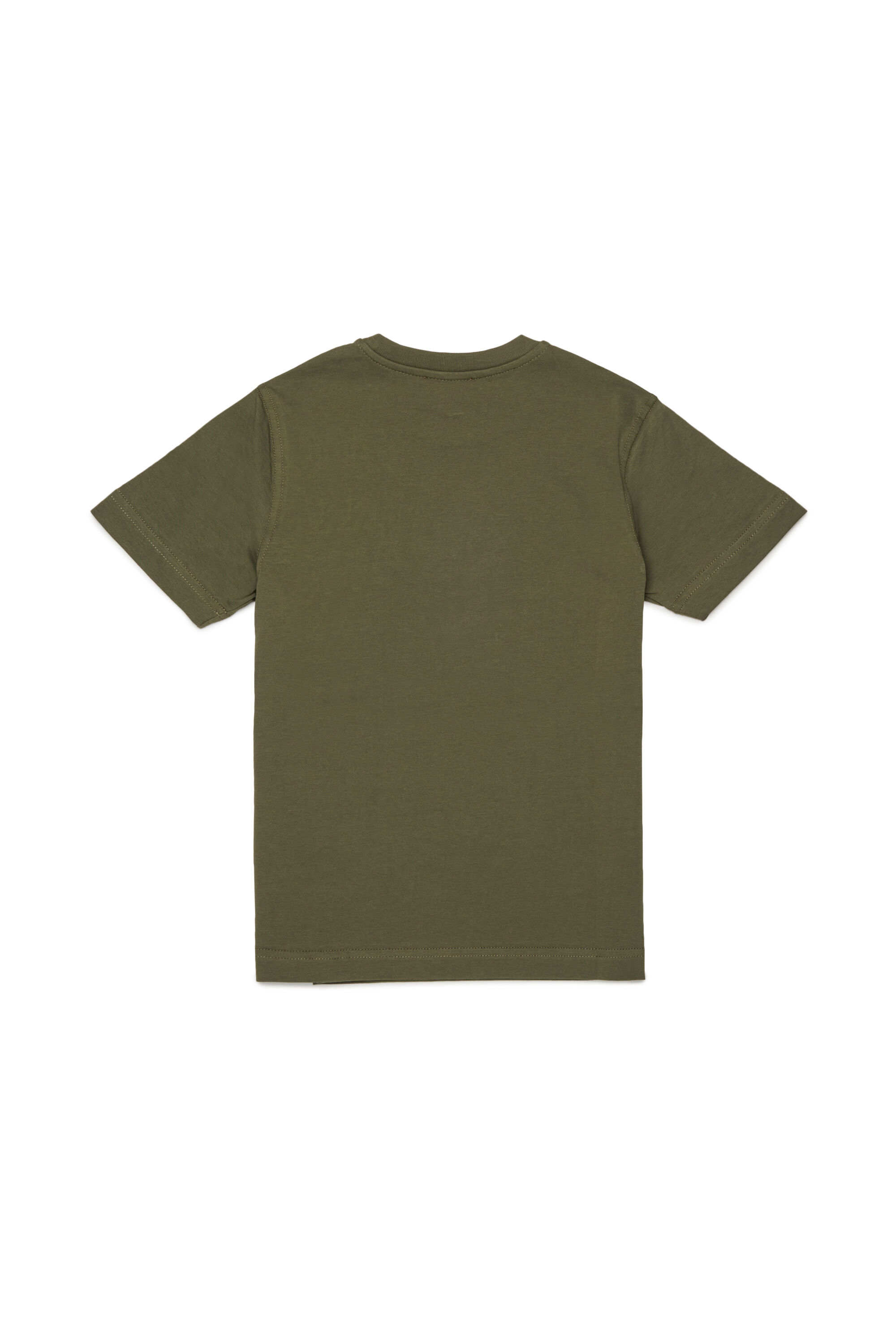 Diesel - TADJUSTK14, Man's Cotton T-shirt with printed logo in Military Green - 2