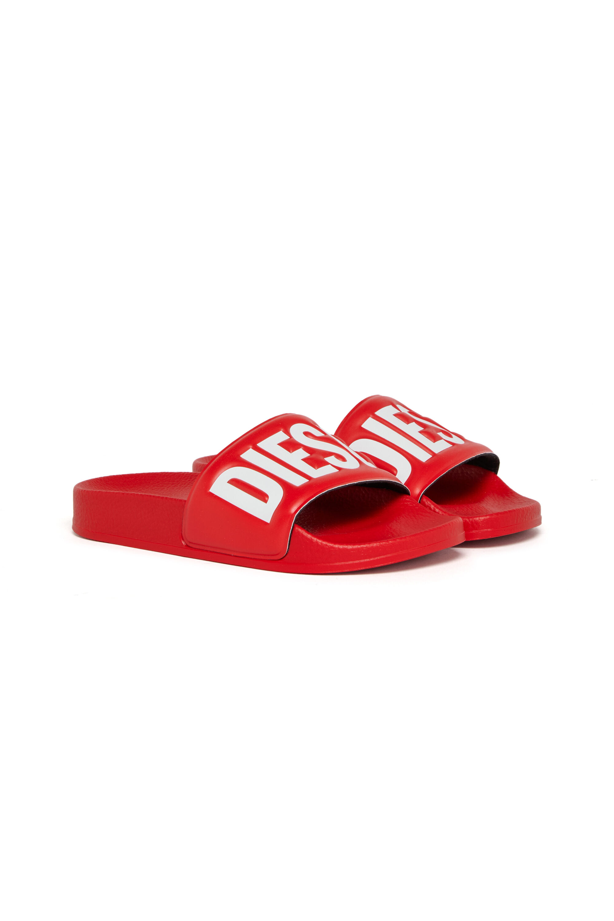 Diesel - SA-BWBISQOF, Unisex's SA-BWBISQOF-Slides with debossed logo in Red - 2