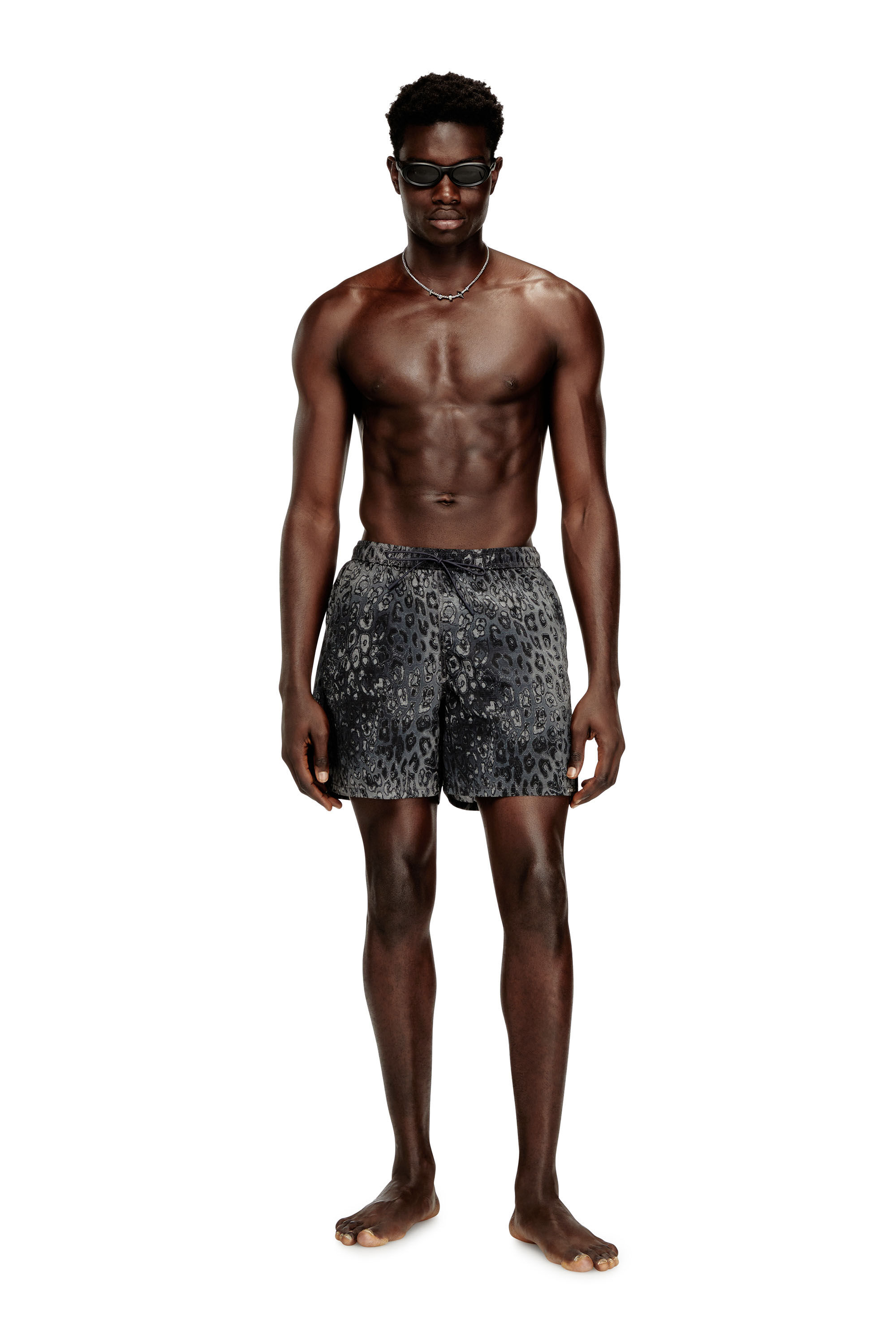 Diesel - SOCCER-41-UTLT, Man's Swim shorts with animalier print in null - 2