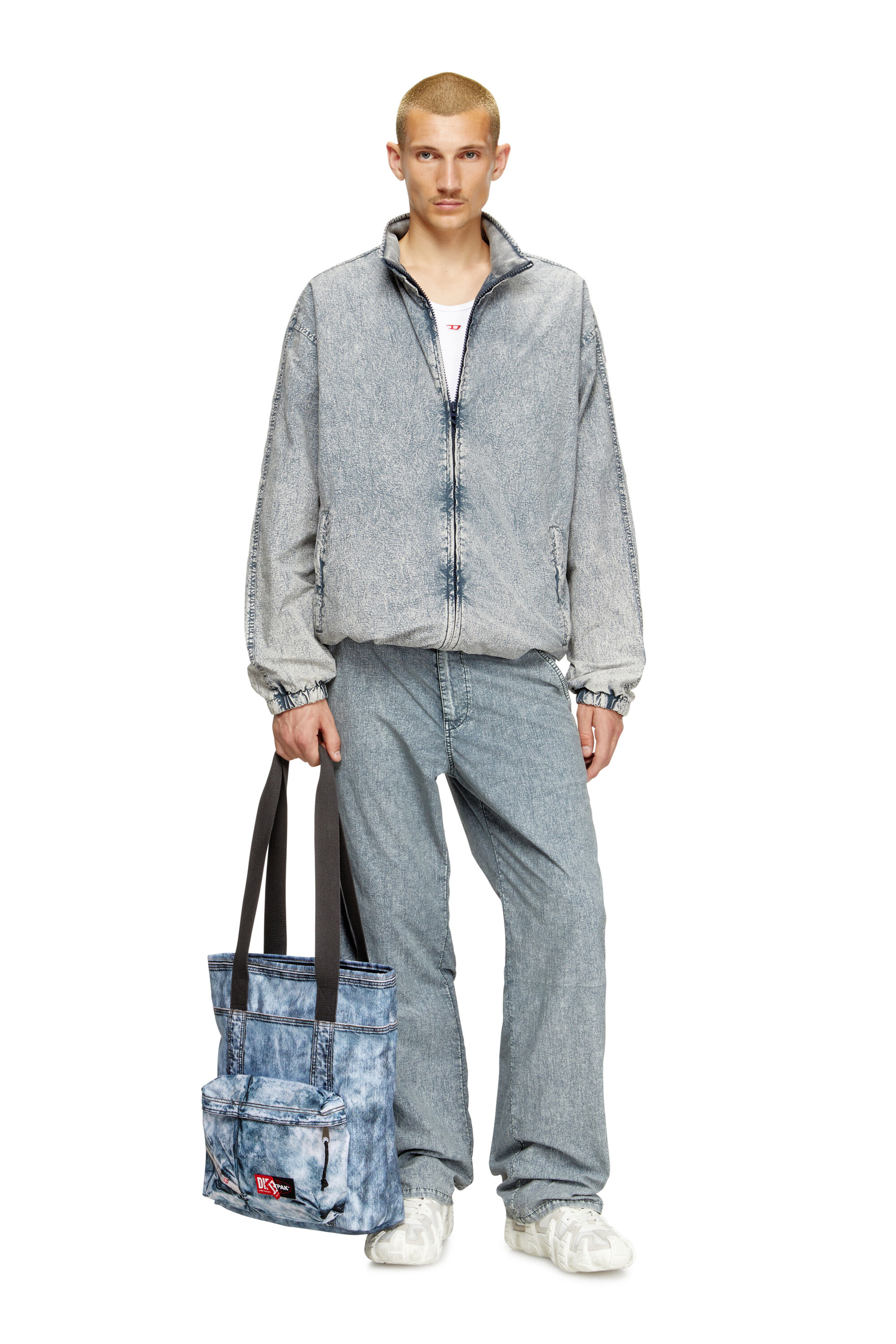 Women's Tote bag in trompe l'oeil denim | Blue | Diesel