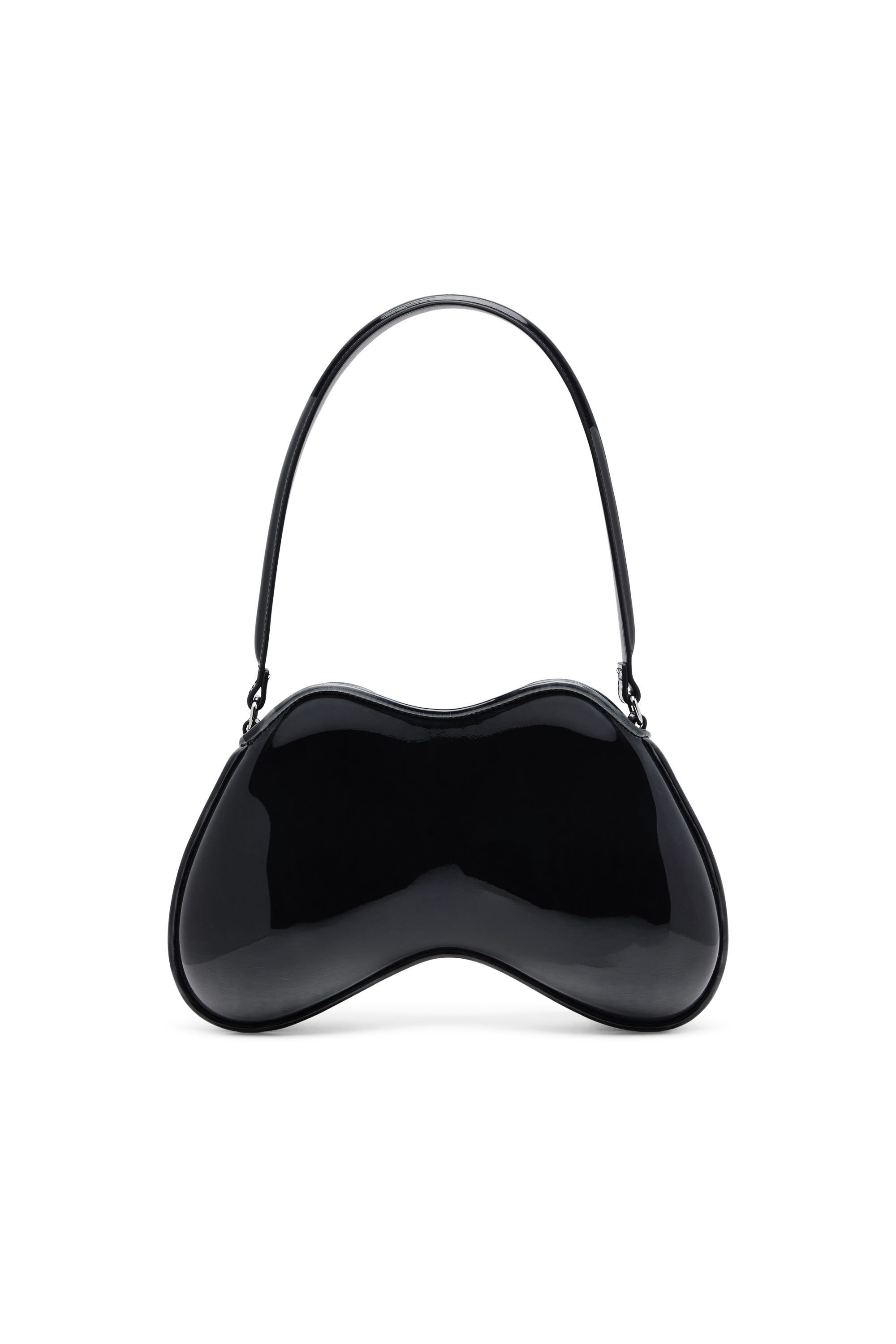 Diesel - DOUBLE-D SHOULDER, Woman's Double-D-Rigid shoulder bag in dégradé glossy PU in Black - 3