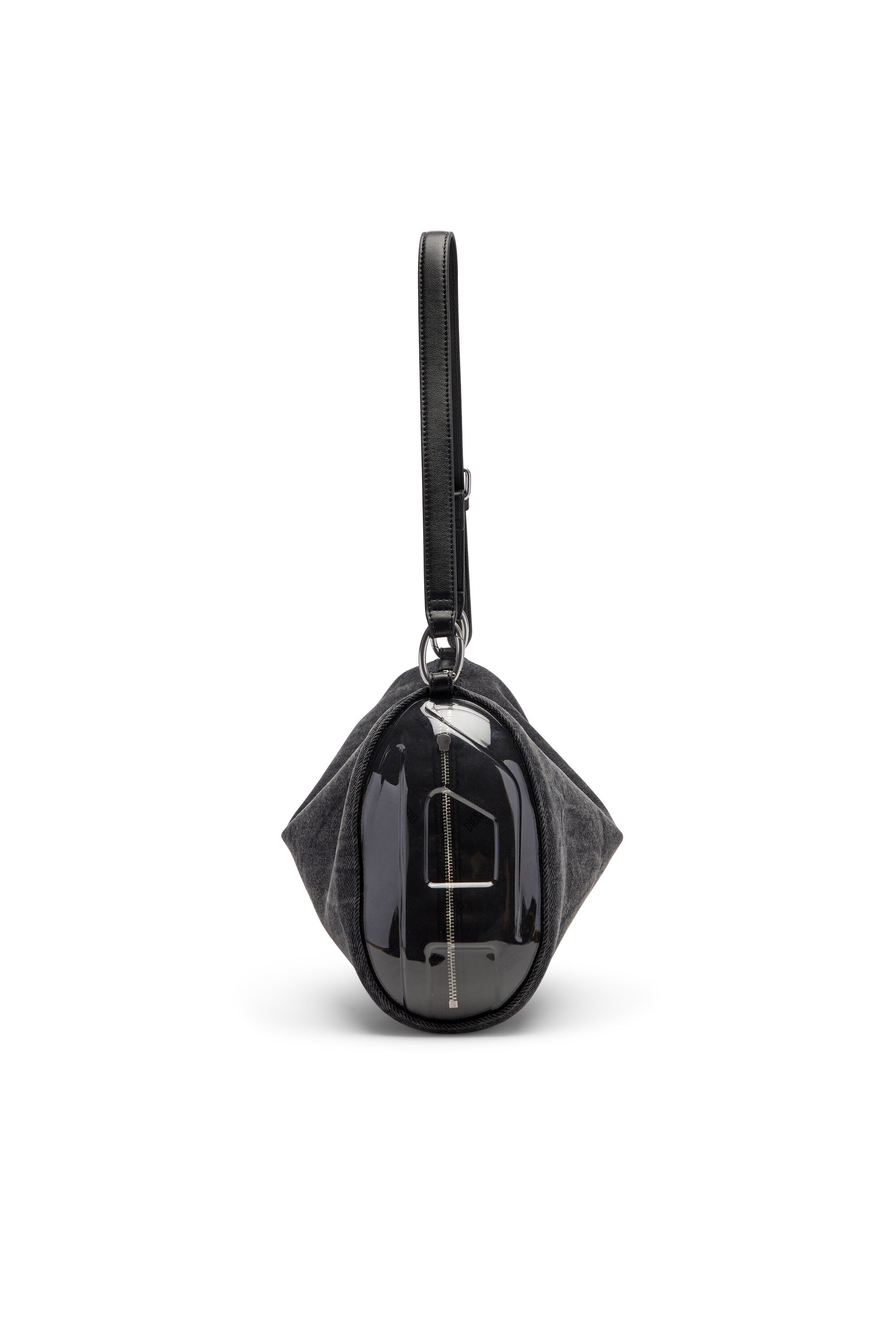 Diesel - LOAD-D SHOULDER BAG X, Unisex's Load-D-Shoulder bag with transparent Oval D sides in Black - 4