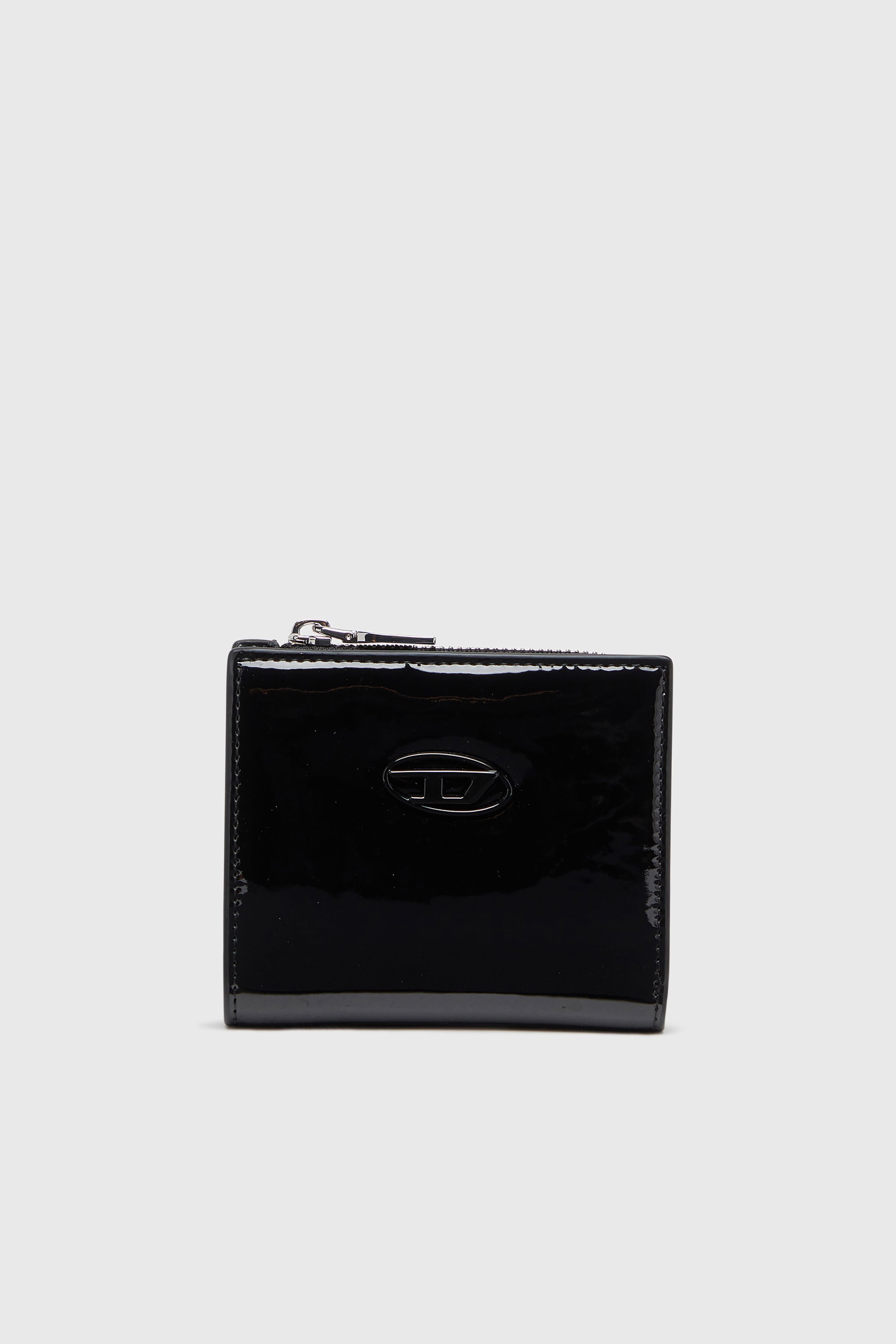 Diesel - PLAY BI FOLD ZIP L, Woman's Bi-fold wallet in glossy PU in Black - 1