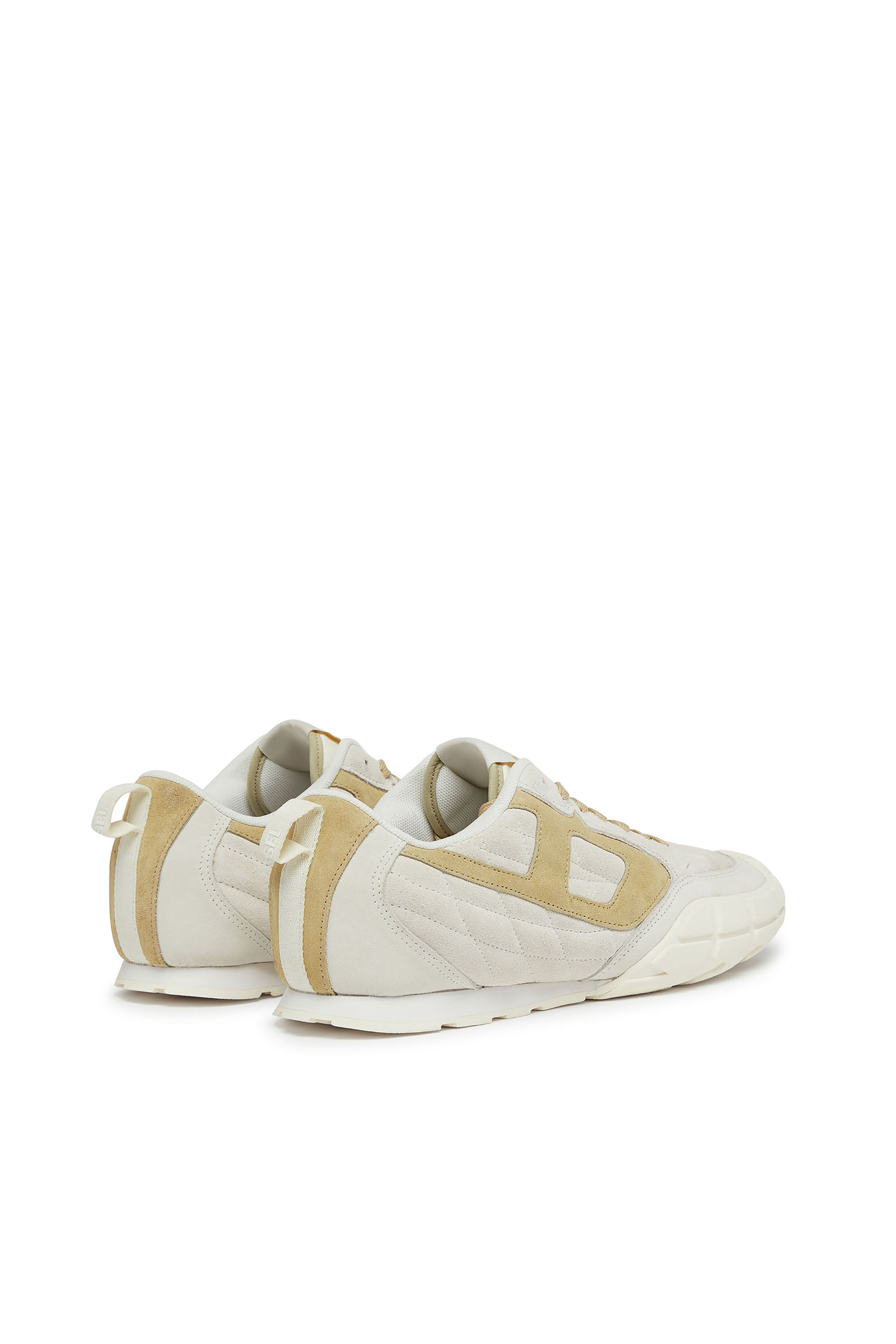 Diesel - S-PAGODHA LOW W, Woman's S-Pagodha-Quilted suede sneakers in White/Brown - 3