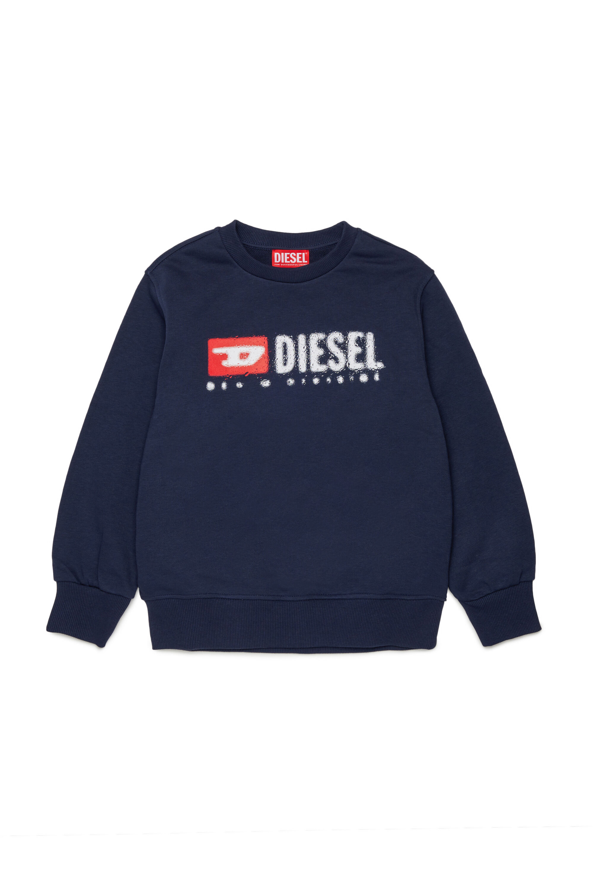 Diesel - SDROPS OVER, Man's Cotton sweatshirt with logo in Blue - 1