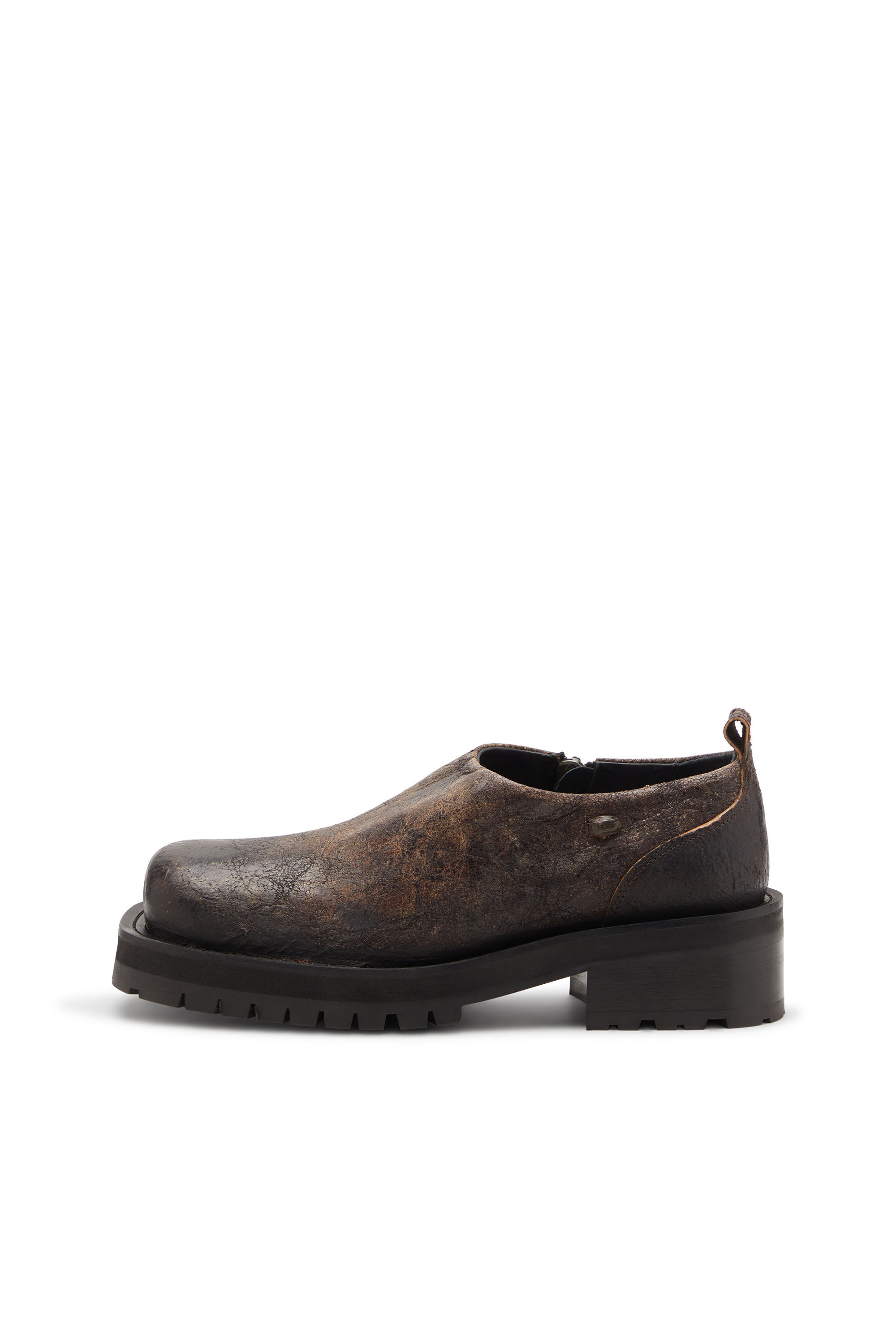 Diesel - D-TEXAN CLOG, Man's D-Texan-Zipped shoes in distressed crackled suede in null - 7