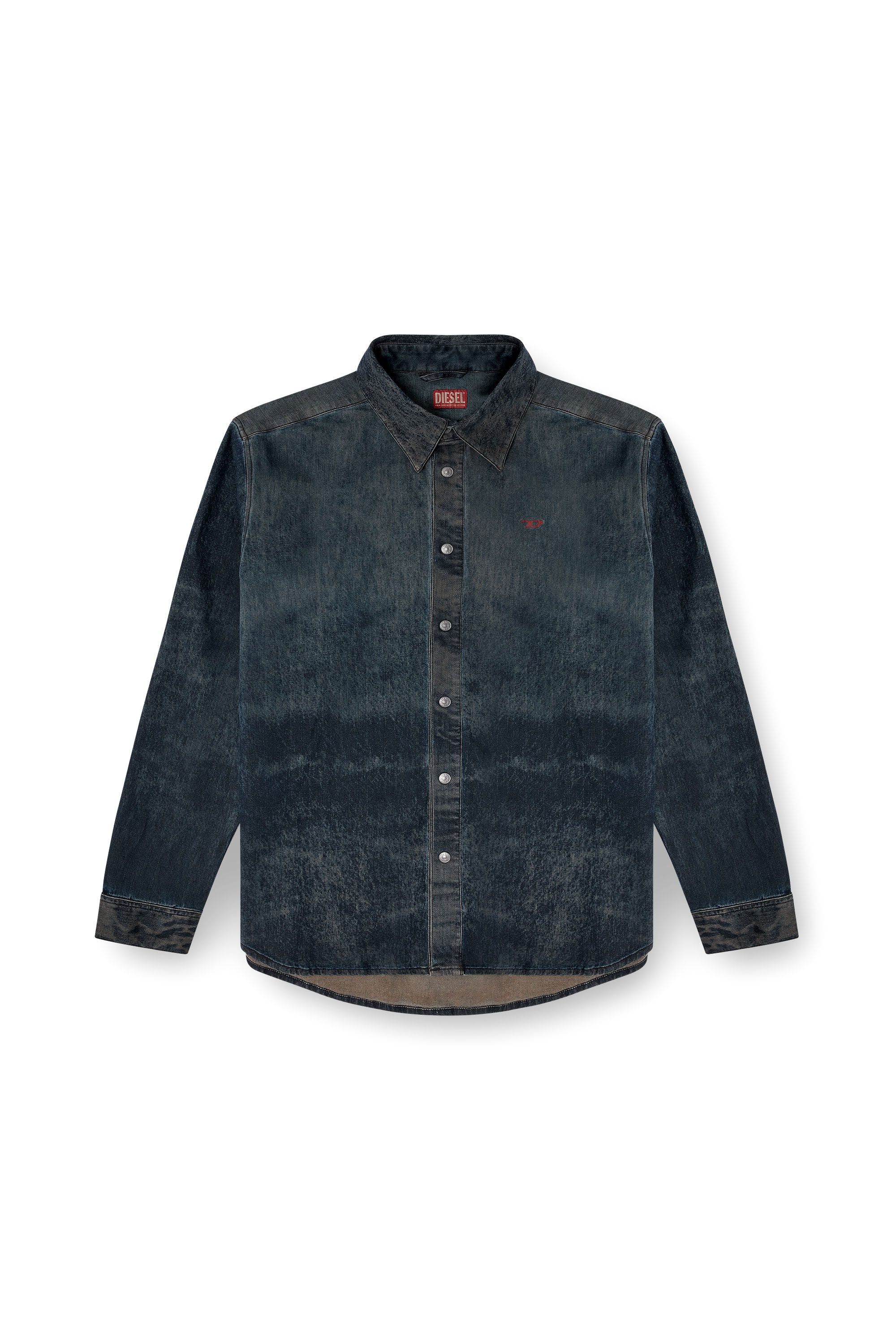 Diesel - S-SIMPLY-EPBS, Man's Cotton-blend shirt with logo in Black - 2