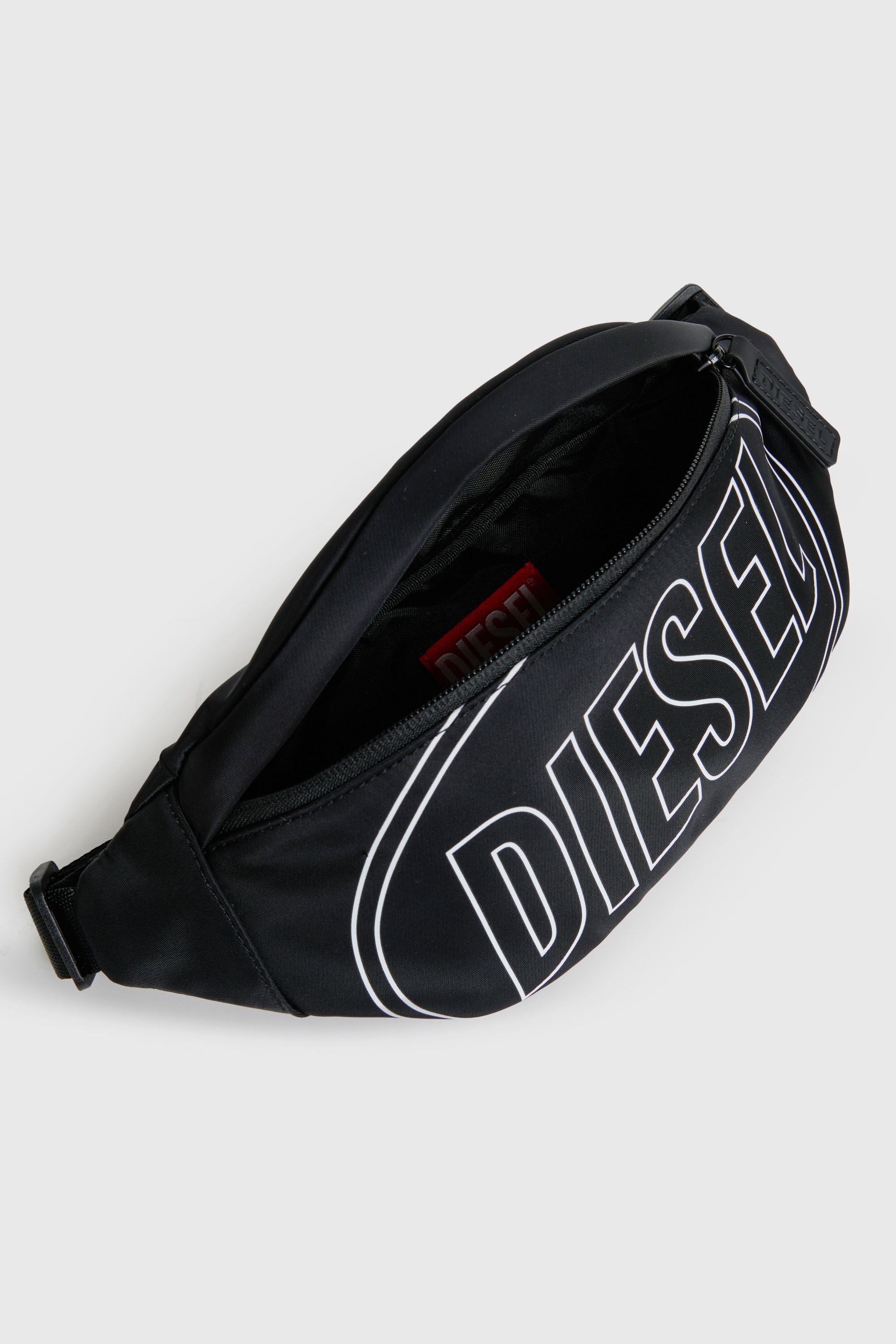 Diesel - WCIRY, Man's WCIRY - Nylon belt bag with logo print in Black - 4