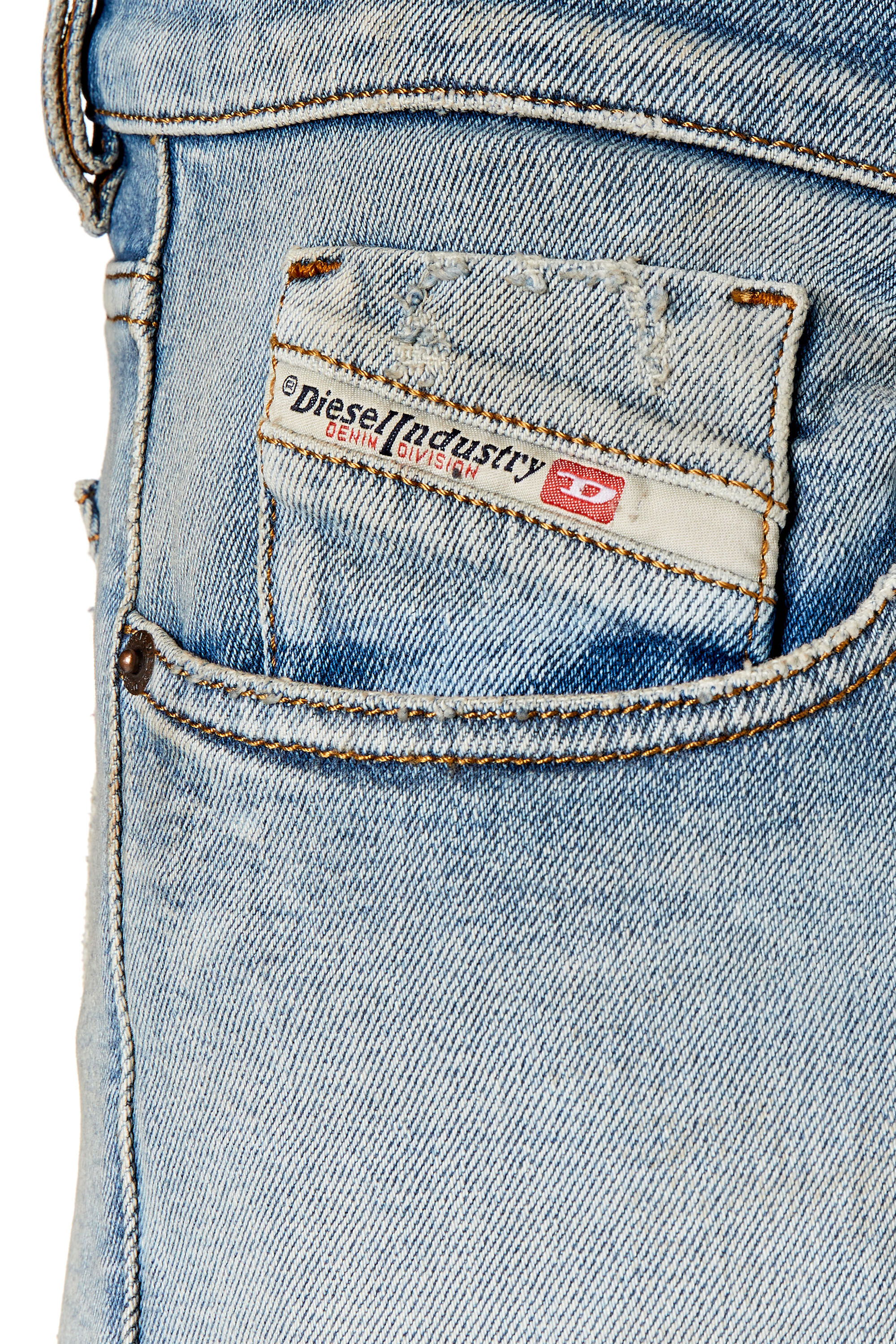 Diesel - 2019 D-Strukt 09E84 Slim Jeans, Light Blue - Image 5