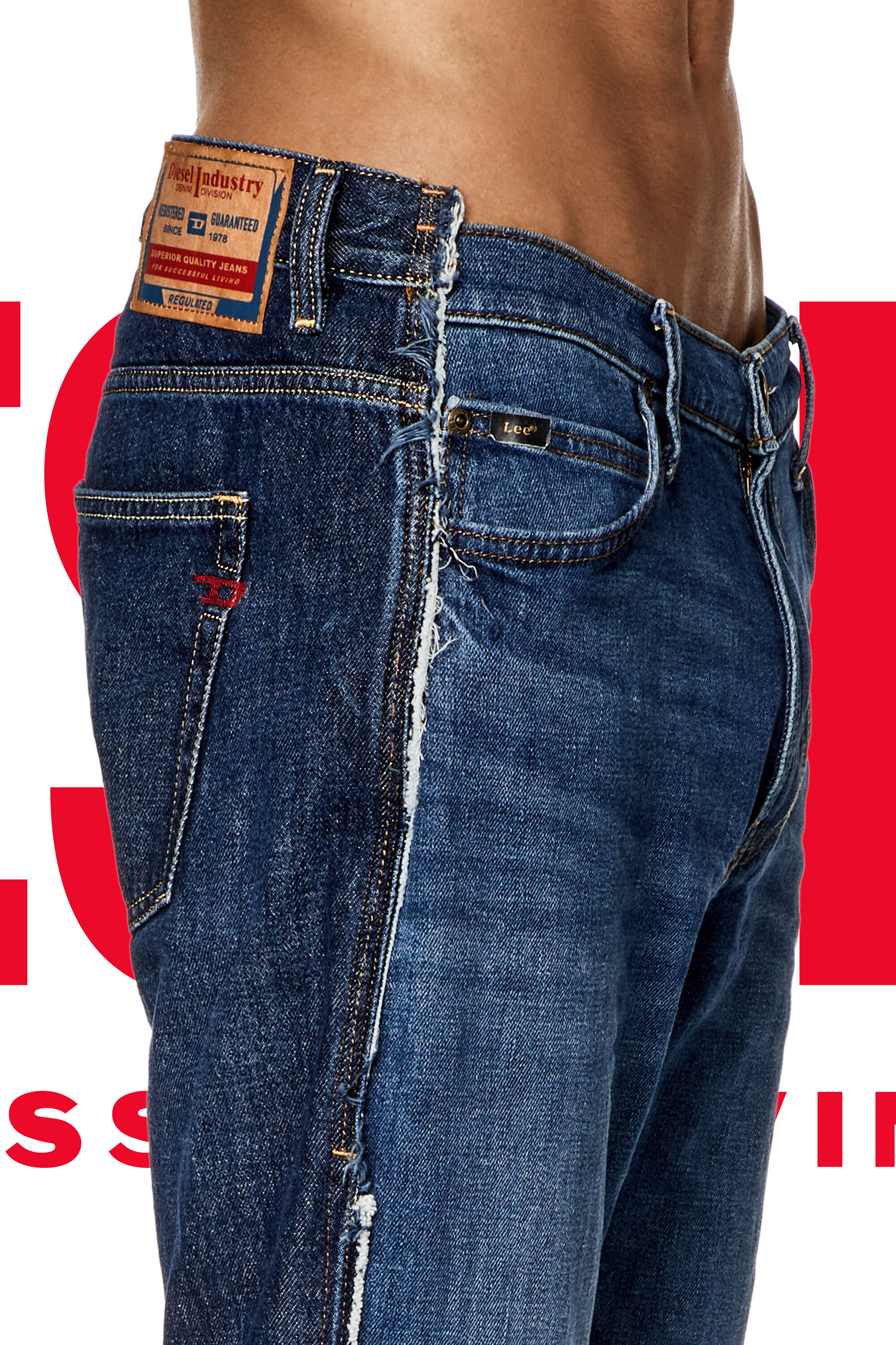Diesel - Unisex's Regular Jeans Dieseloves 04 09K47, Medium blue - 2
