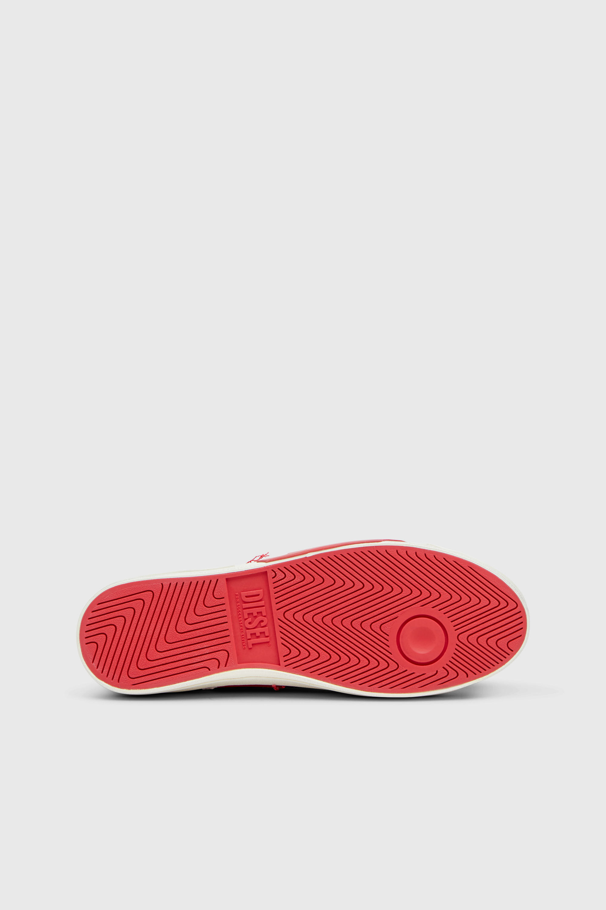 Diesel - S-D-VERSE LOW, Man's S-D-Verse-Dirty-effect canvas sneakers in White/Red - 5
